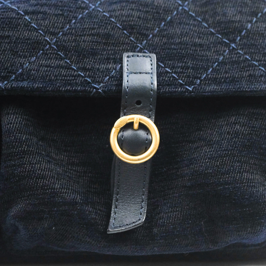 Chanel Parisian Stroll Backpack Wool Velvet Navy