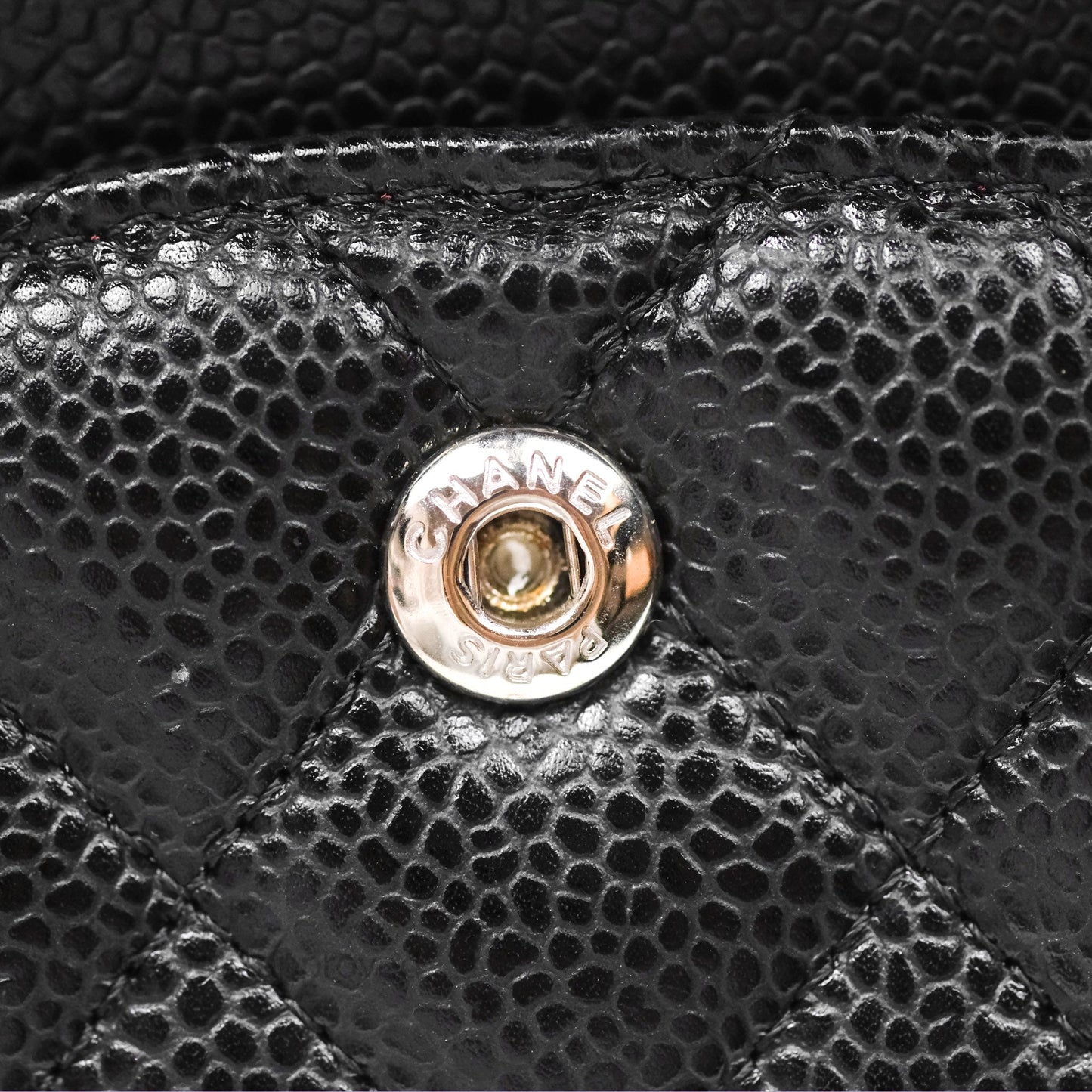 Chanel Classic M/L Medium Flap Quilted Black Caviar Silver Hardware