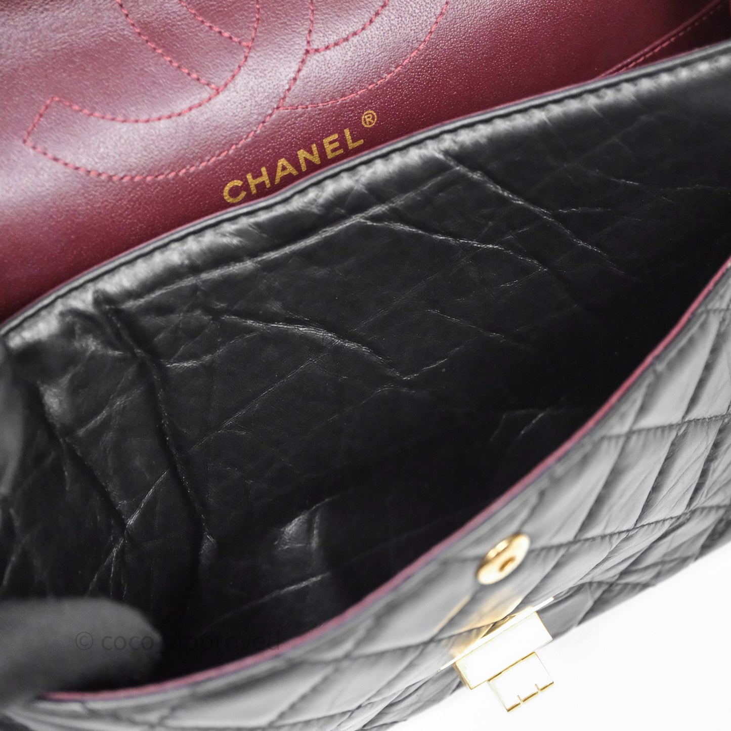Chanel Reissue 226 Quilted Aged Calfskin Black Aged Gold Hardware