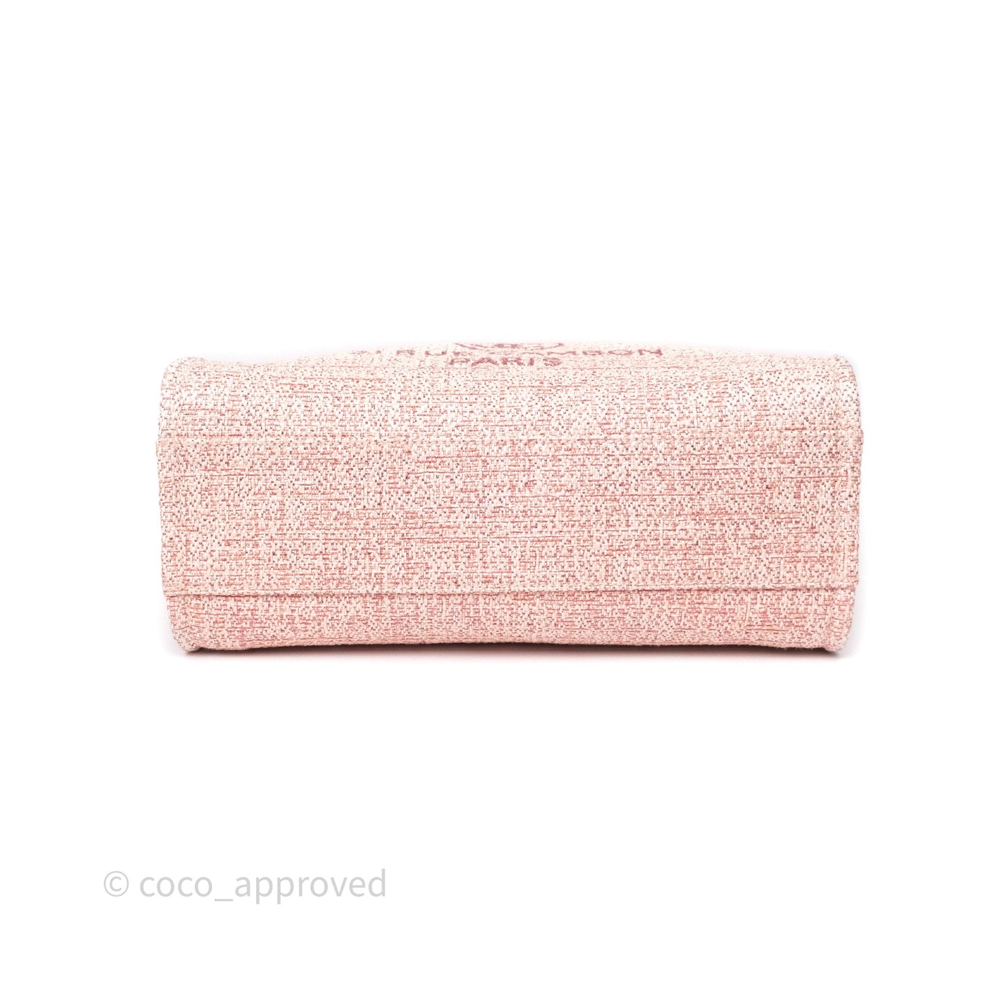 Chanel Medium Deauville Pink Glitter Raffia Gold Hardware