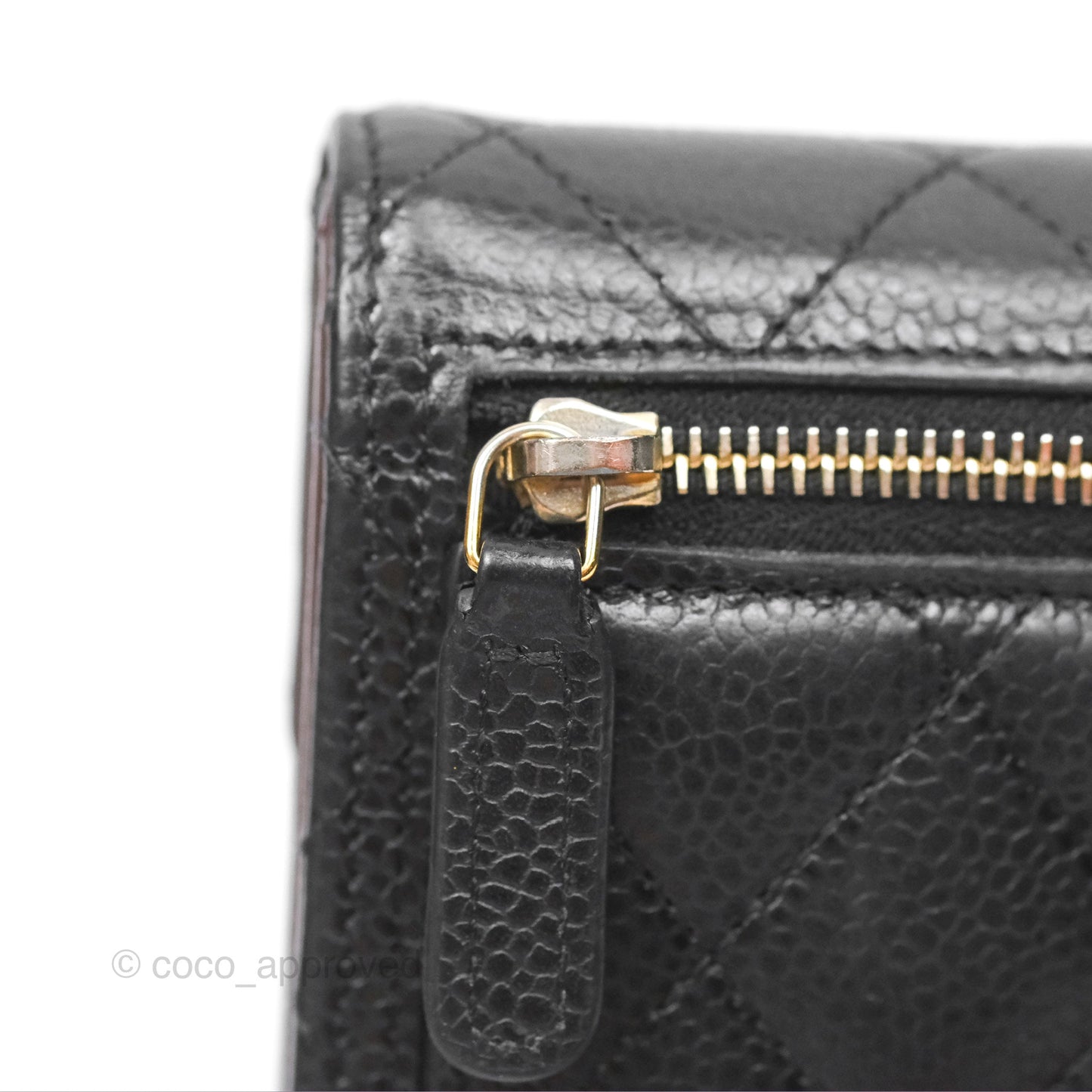 Chanel Classic Short Flap Wallet Black Caviar Gold Hardware