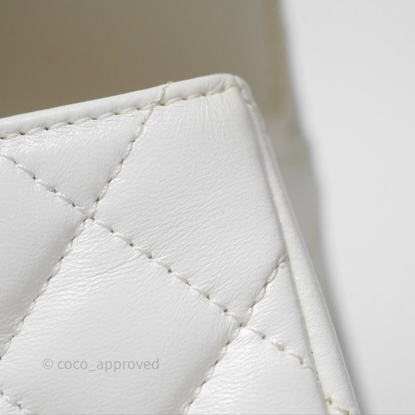 Chanel Crystals Top Handle Mini Rectangular Flap Bag White Lambskin Gold Hardware