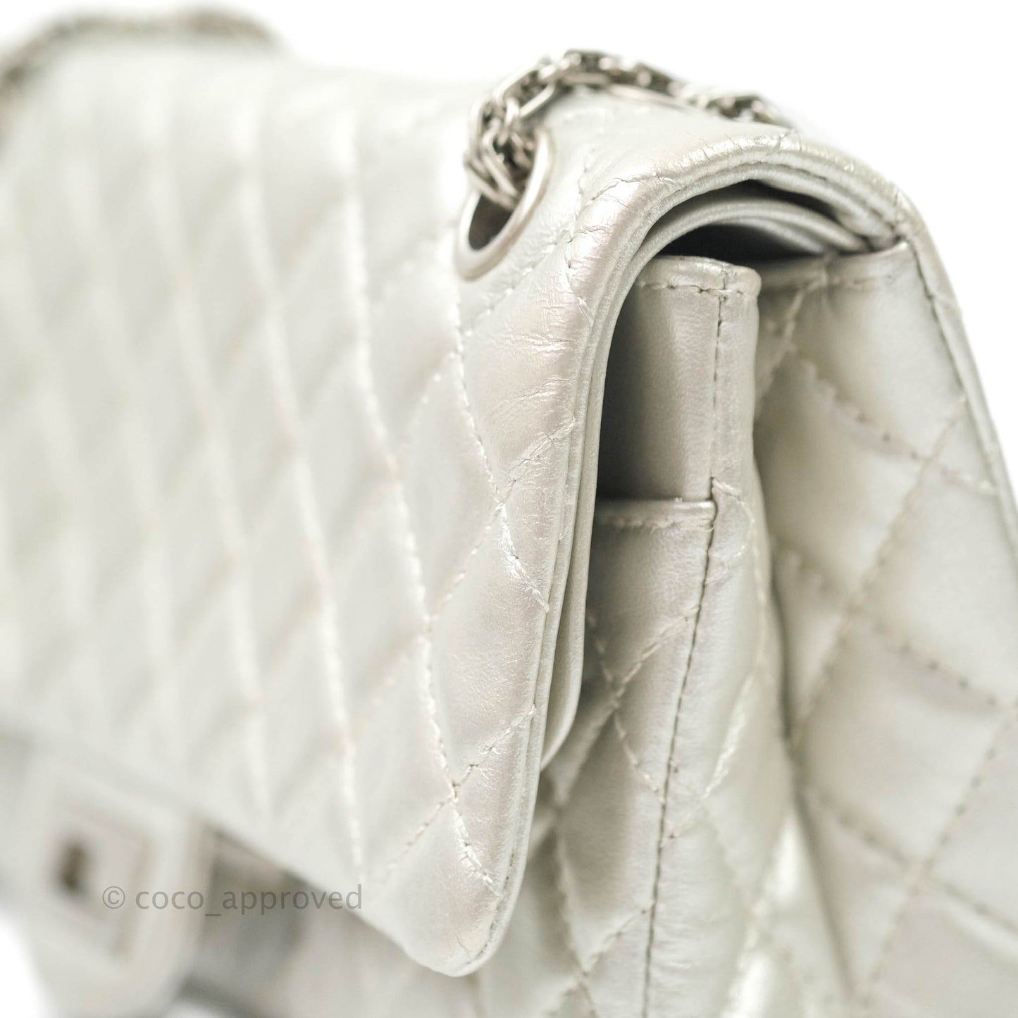 Chanel Reissue Quilted Aged Calfskin Metallic Silver Matte Silver Hardware 225