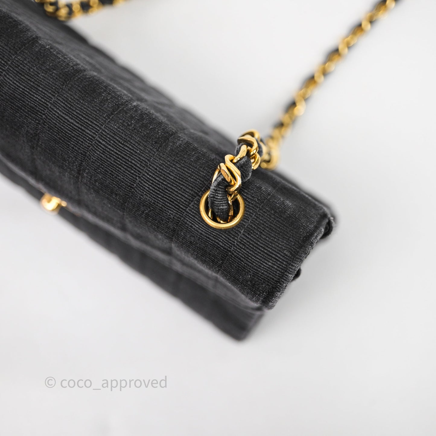 Chanel Vintage Small Flap Bag Black Grosgrain 24K Gold Hardware