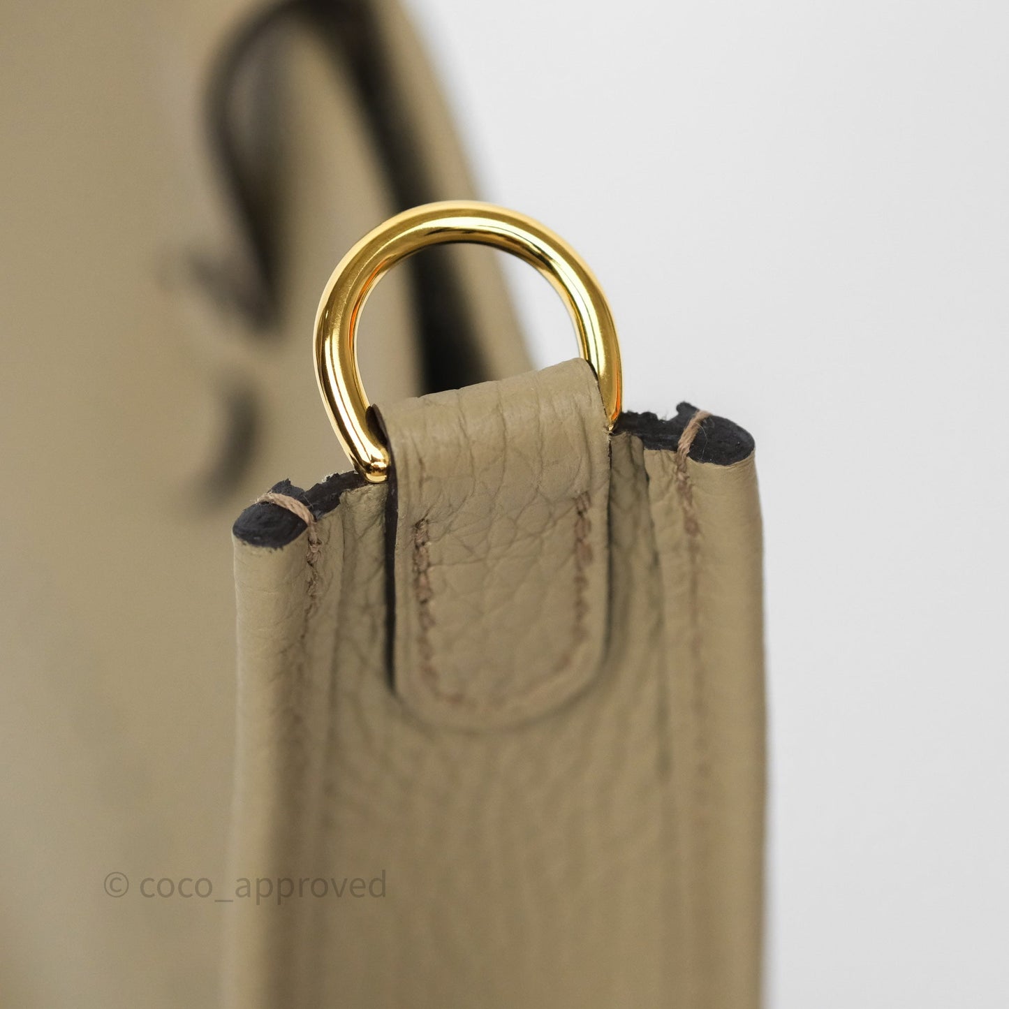 Hermès Mini Evelyne 16 Beige Marfa 8Q Clemence Gold Hardware