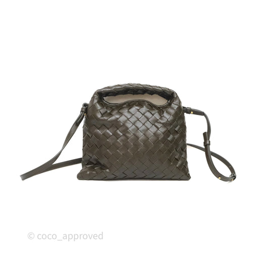 Bottega Veneta Mini Hop Khaki Intrecciato Leather