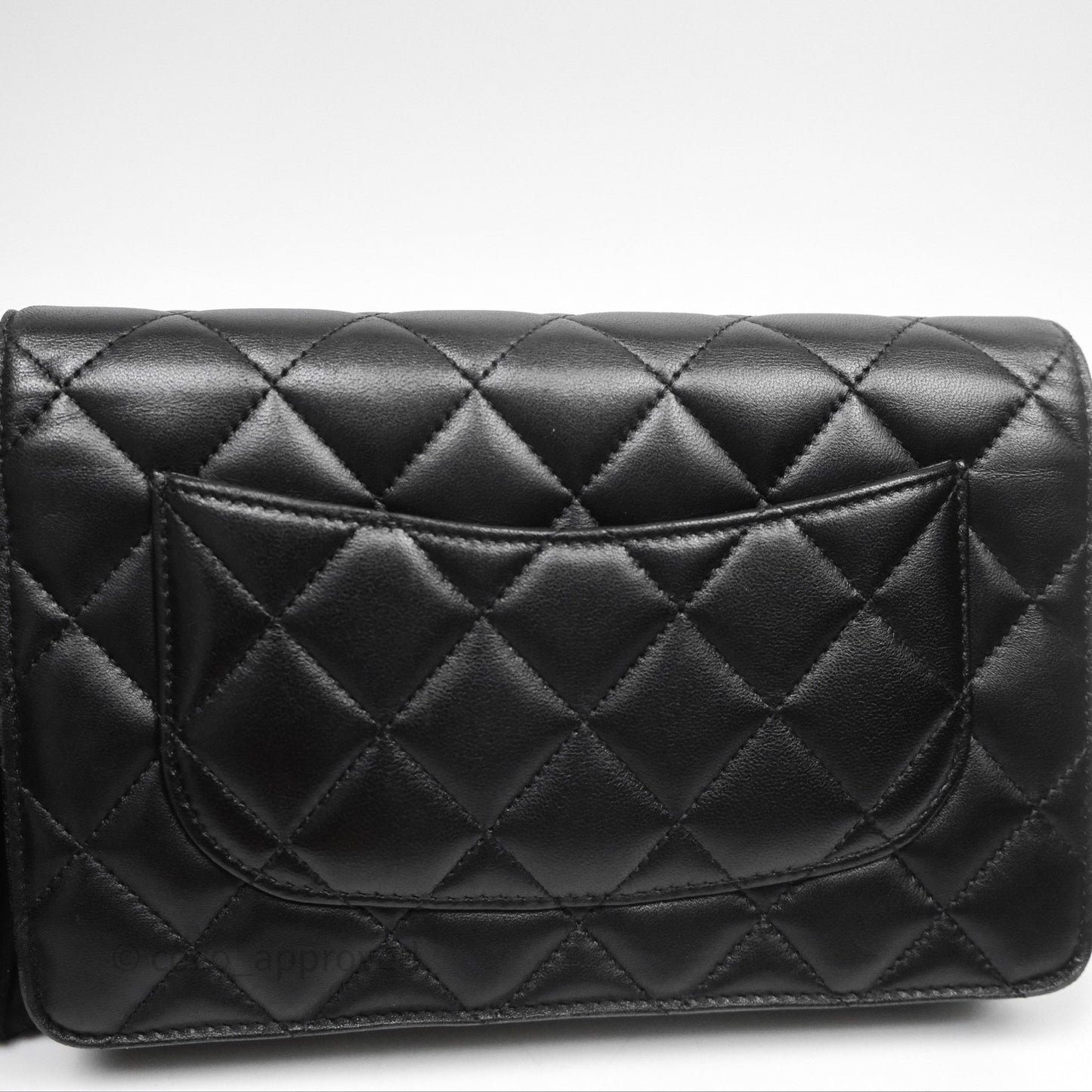 Chanel Quilted WOC Black Lambskin Silver Hardware