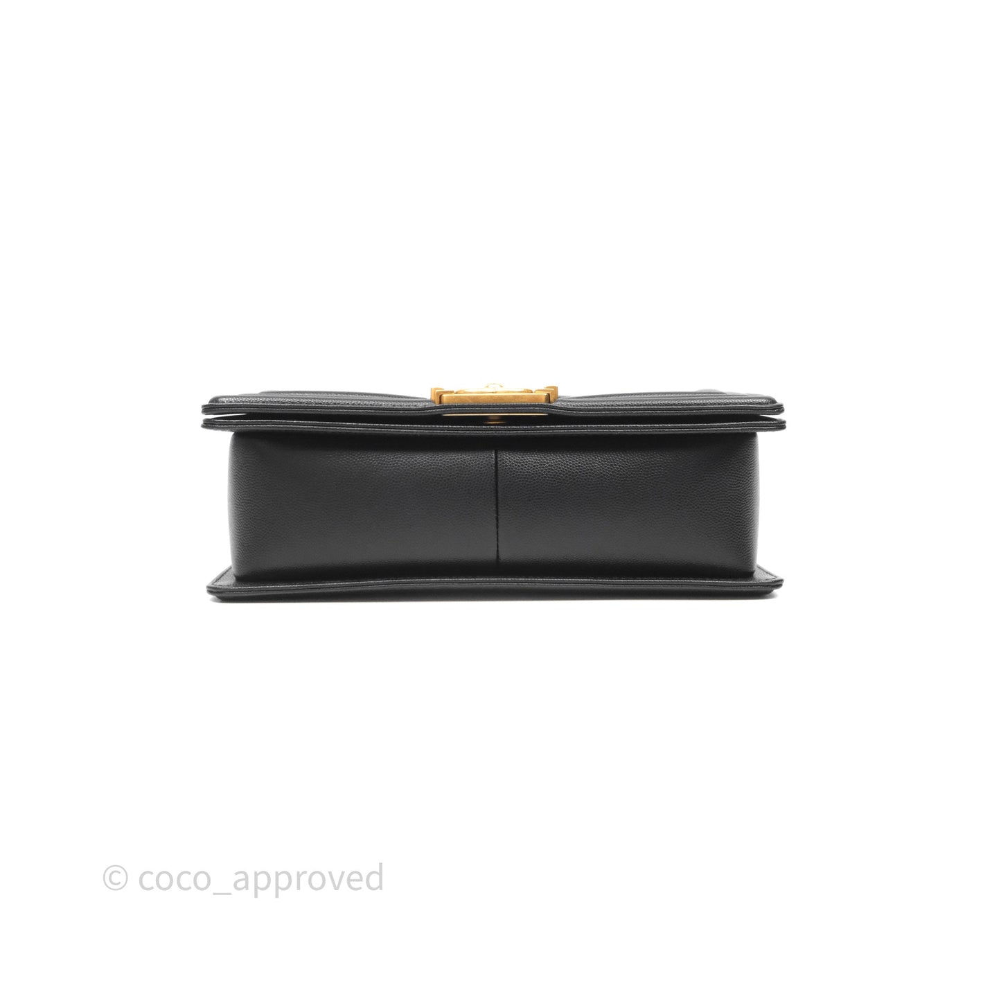 Chanel Medium Boy Quilted Black Caviar Aged Gold Hardware