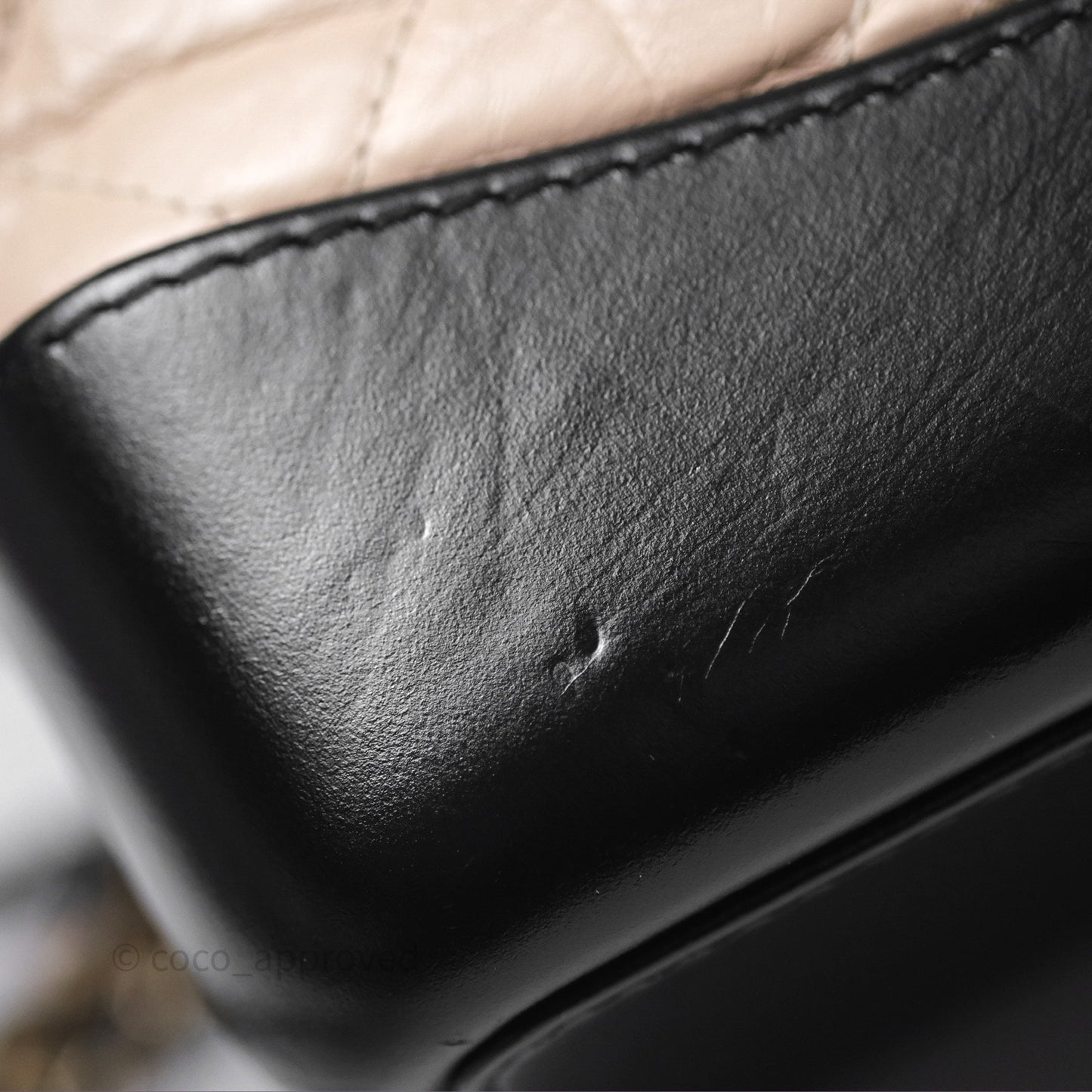 Chanel Small Gabrielle Backpack Beige Black Aged Calfskin