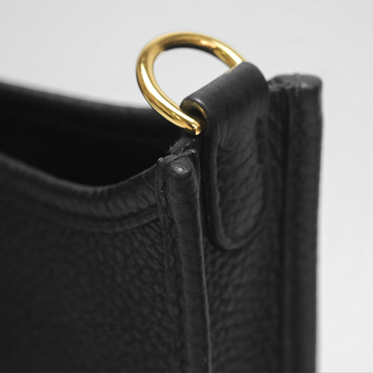 Hermès Mini Evelyne 16 Noir 89 Clemence Gold Hardware