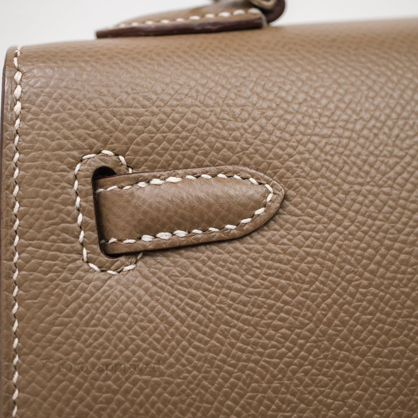 Hermes Kelly 25 Etoupe 18 Epsom Palladium Hardware