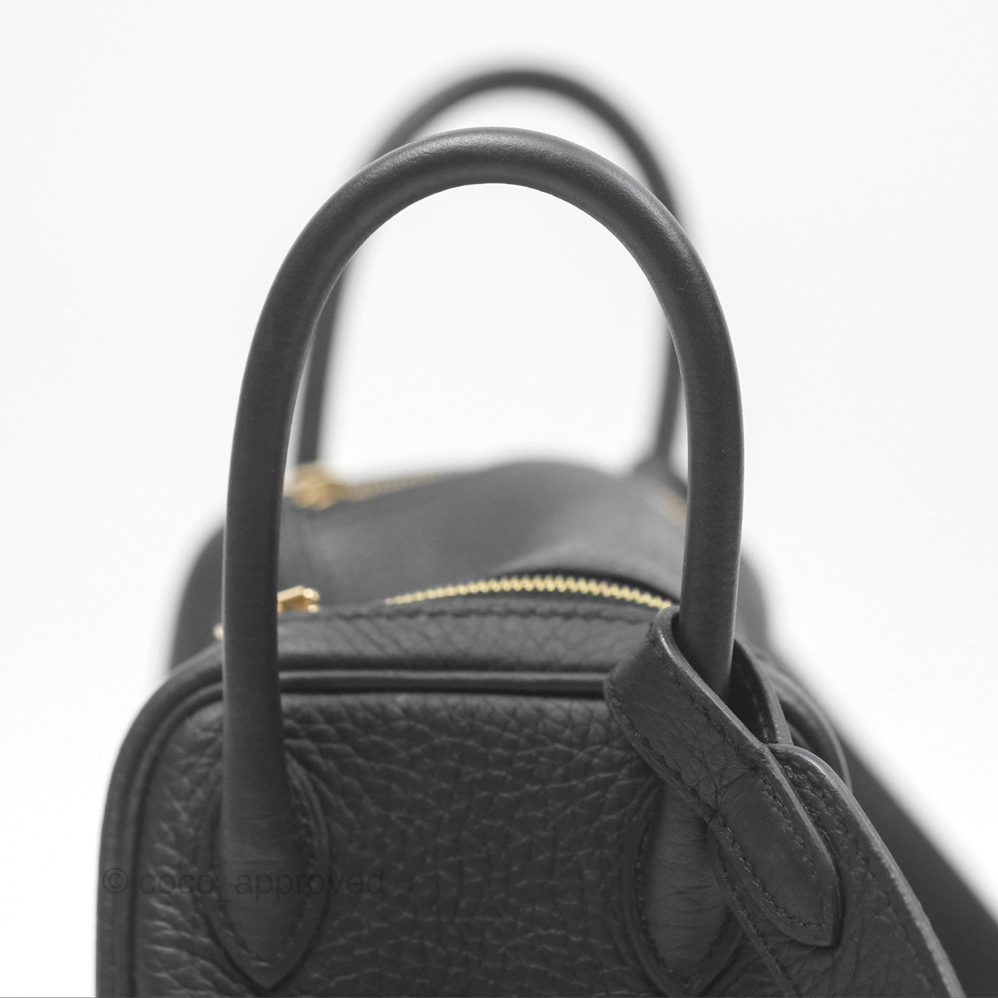 Hermès Mini Lindy 20 Noir 89 Clemence Gold Hardware