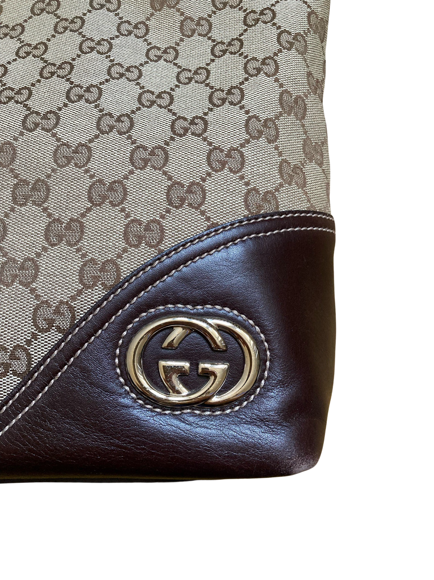 Luxury Gucci Abbey Jacquard & Leather Tote Bag