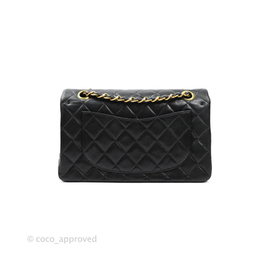 Chanel Classic Vintage Small S/M Flap Black Lambskin 24K Gold Hardware