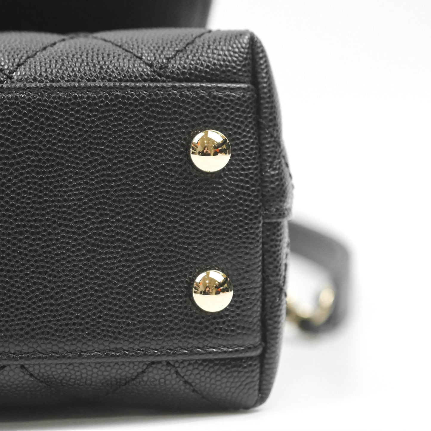 Chanel Mini Coco Handle Quilted Black Caviar Gold Hardware