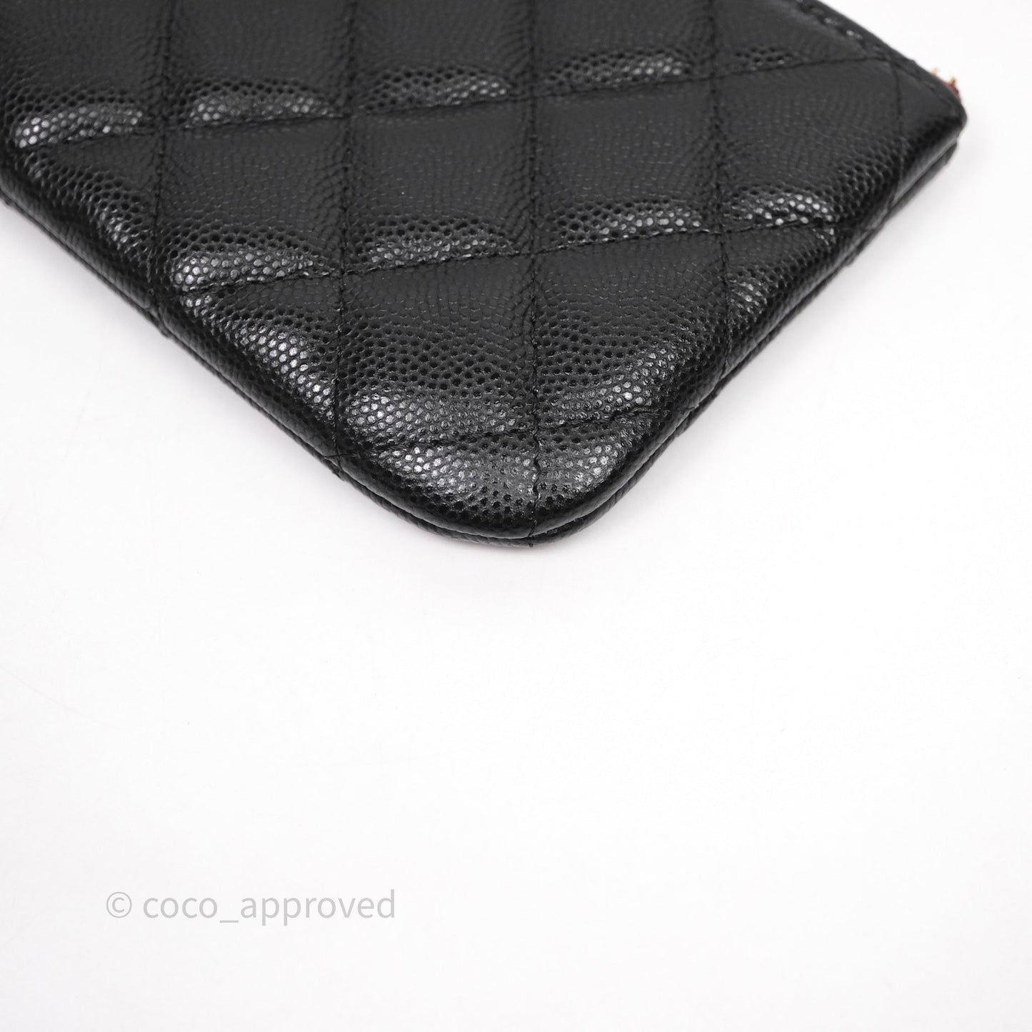 Chanel Quilted Mini O case Black Caviar Gold Hardware
