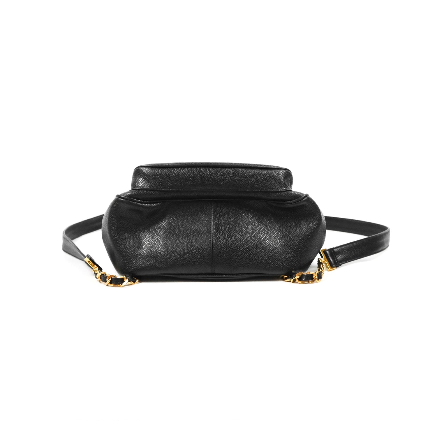 Chanel Vintage Large CC backpack Black Caviar 24K Gold Hardware
