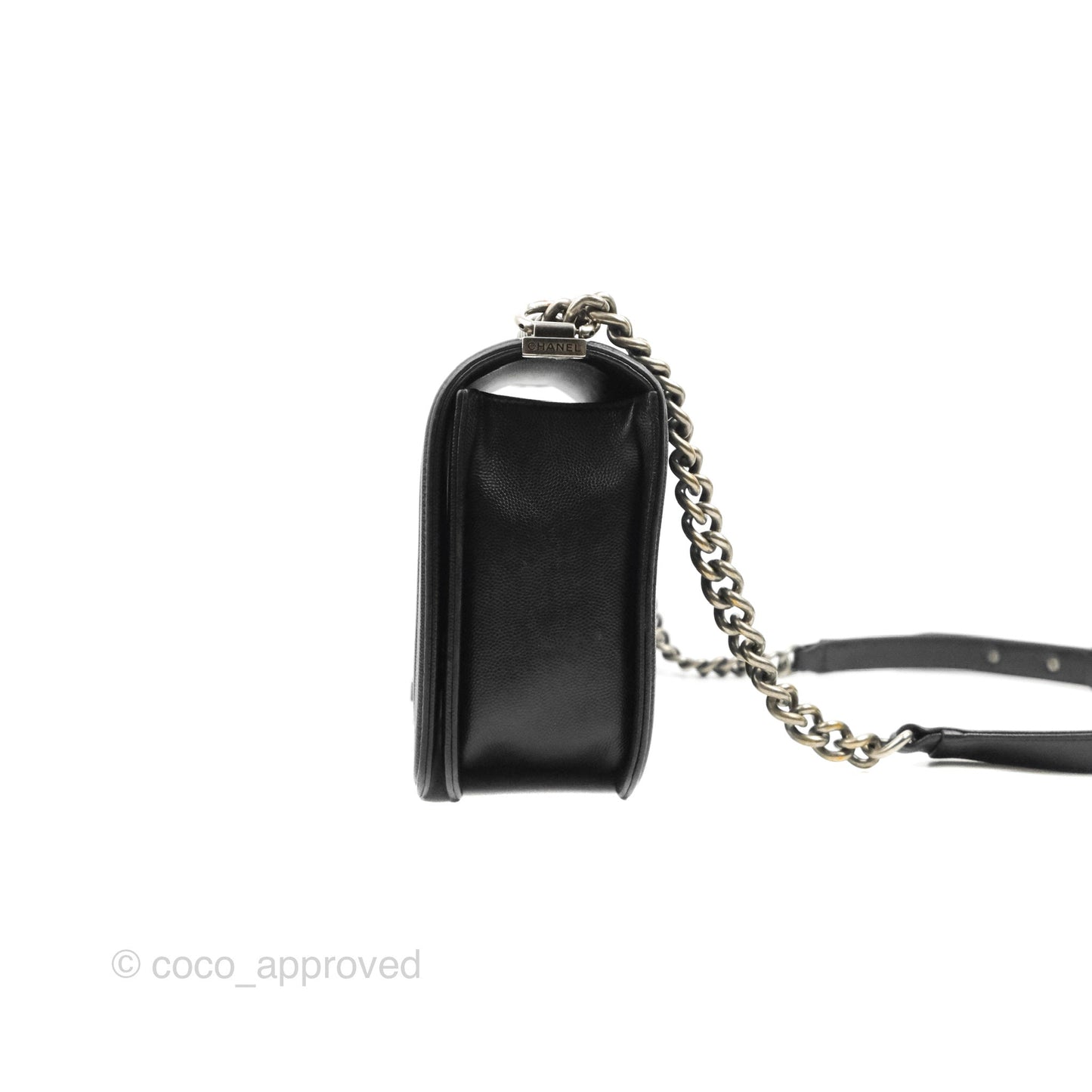 Chanel Quilted New Medium Boy Black Caviar Ruthenium Hardware