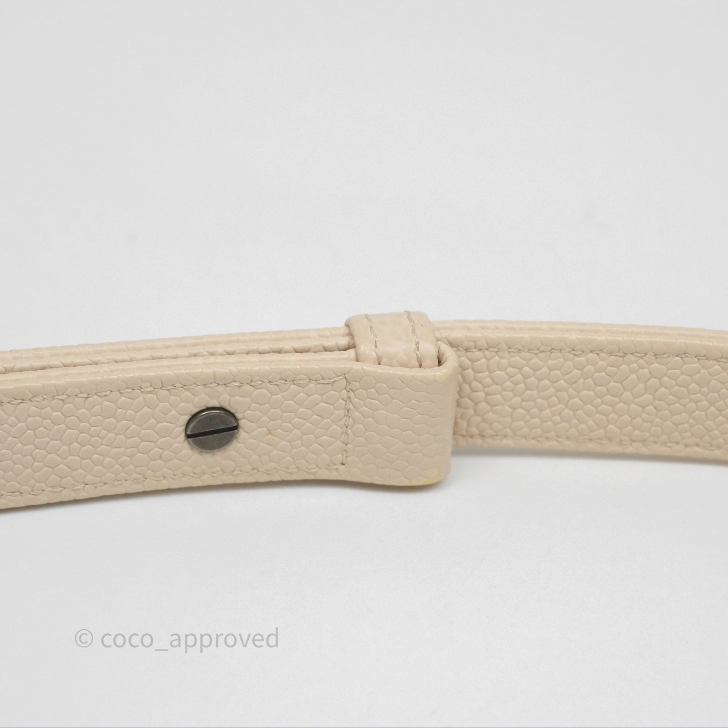 Chanel Medium Boy Chevron Beige Caviar Ruthenium Hardware