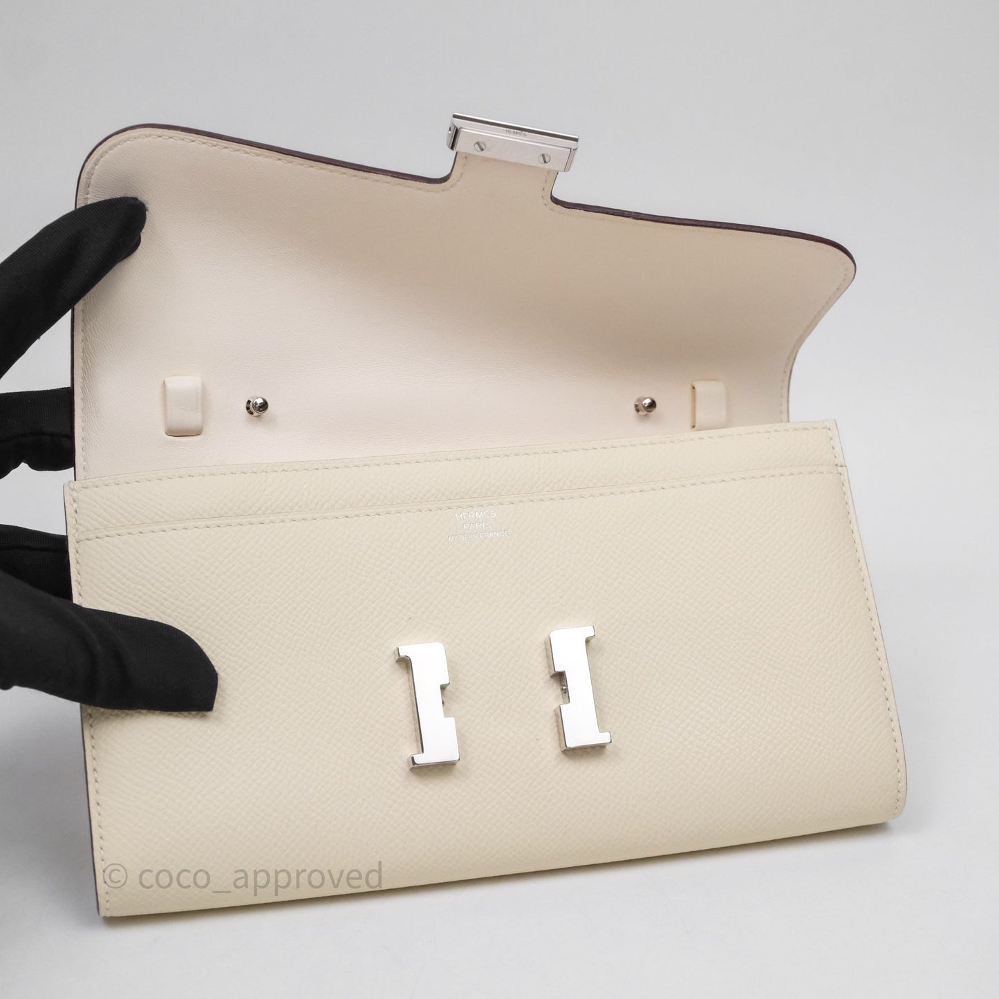 Hermès Constance To Go Wallet Nata I2 Epsom Palladium hardware