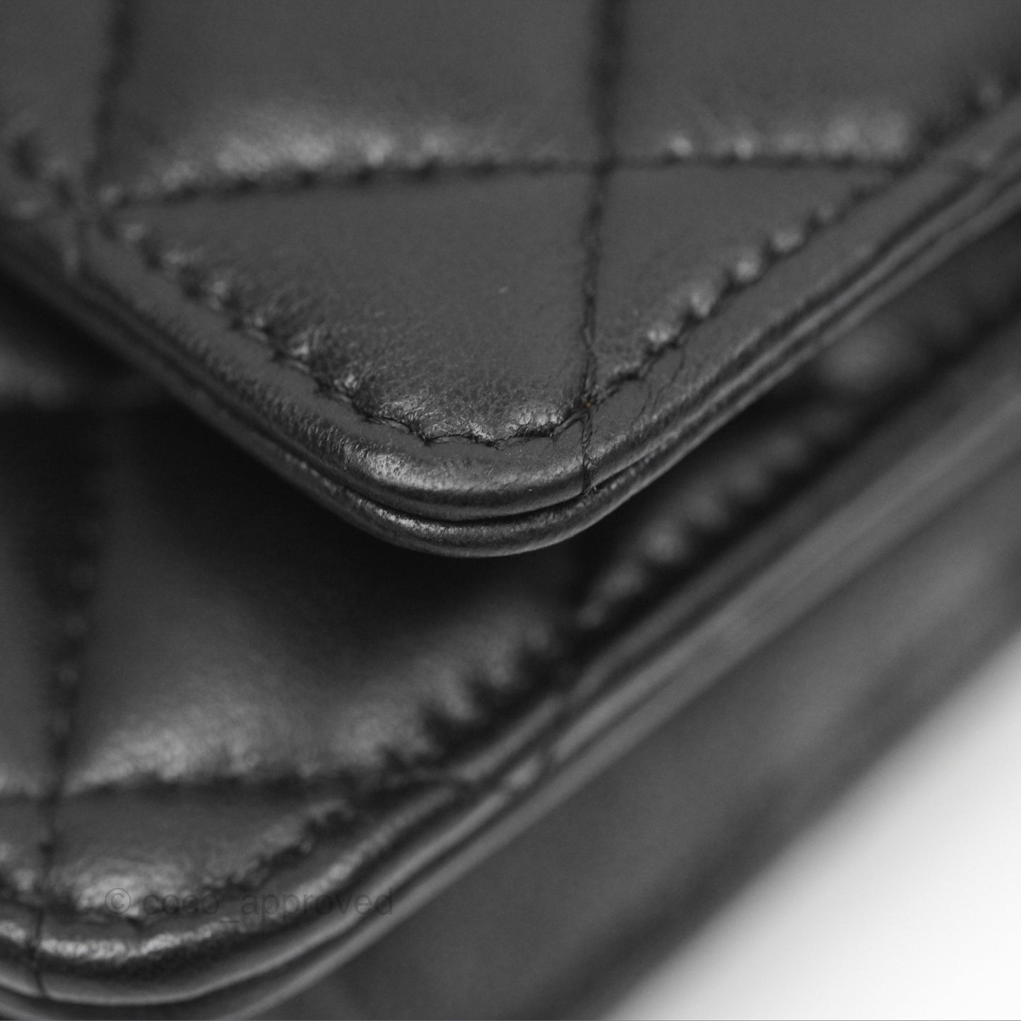 Chanel Gradient CC Wallet On Chain WOC Black Lambskin Silver Hardware 23K