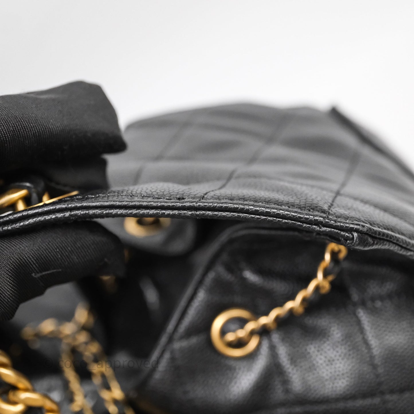 Chanel 25 Medium Black Caviar Aged Gold Hardware