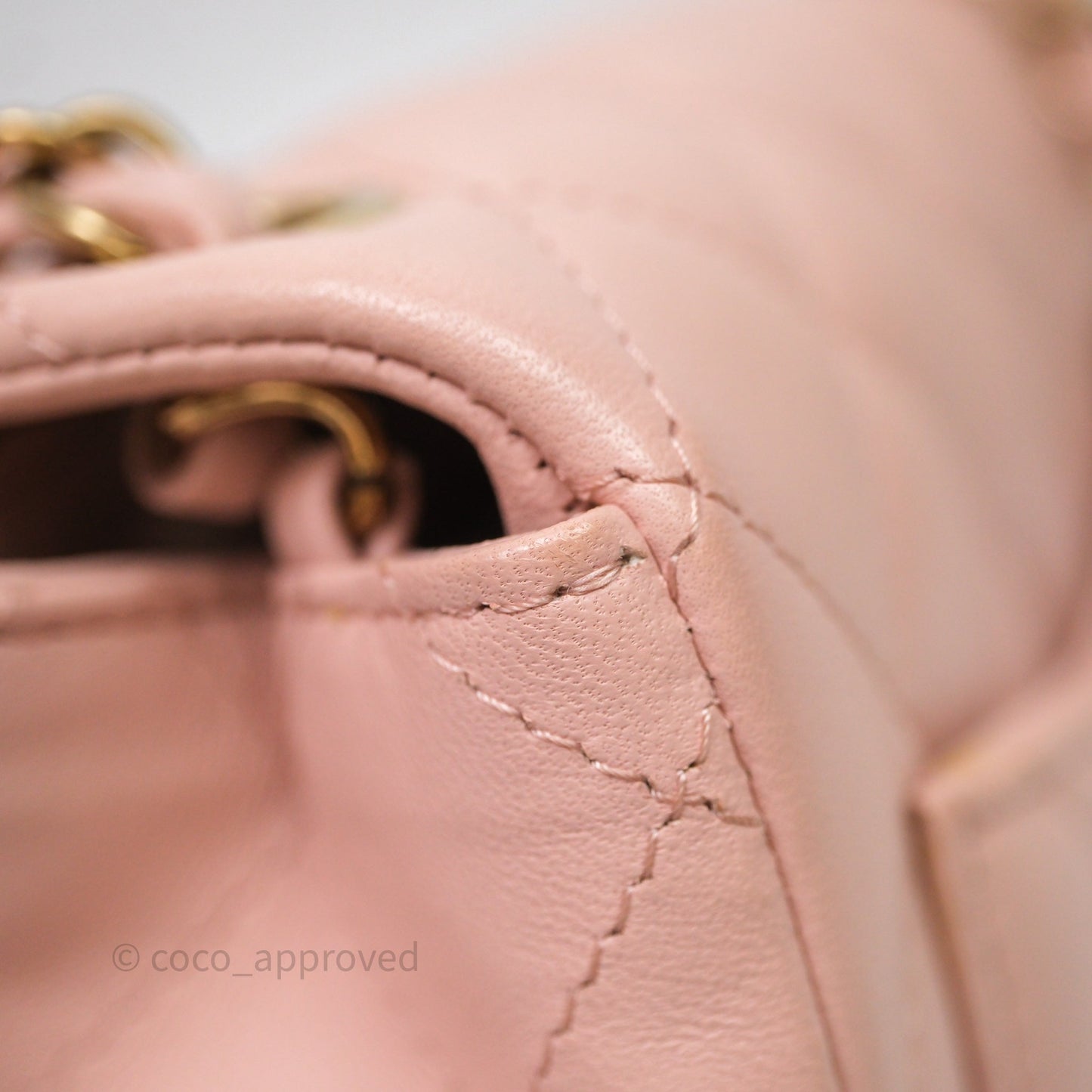 Chanel Mini Square Flap Quilted Pink Lambskin Gold Hardware