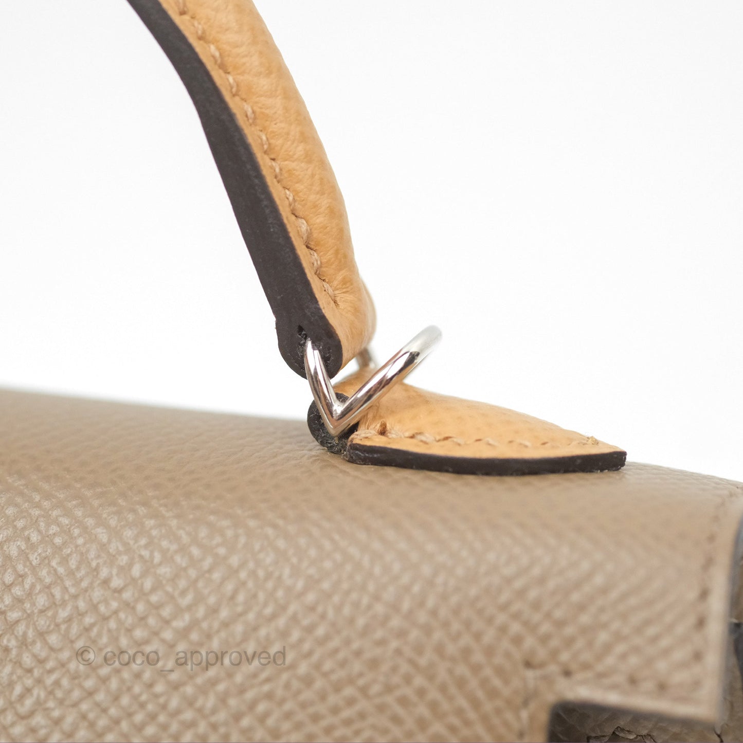 Hermès Mini Kelly II Etoupe 18/Alezan 3G/Biscuit 48 Epsom Palladium Hardware