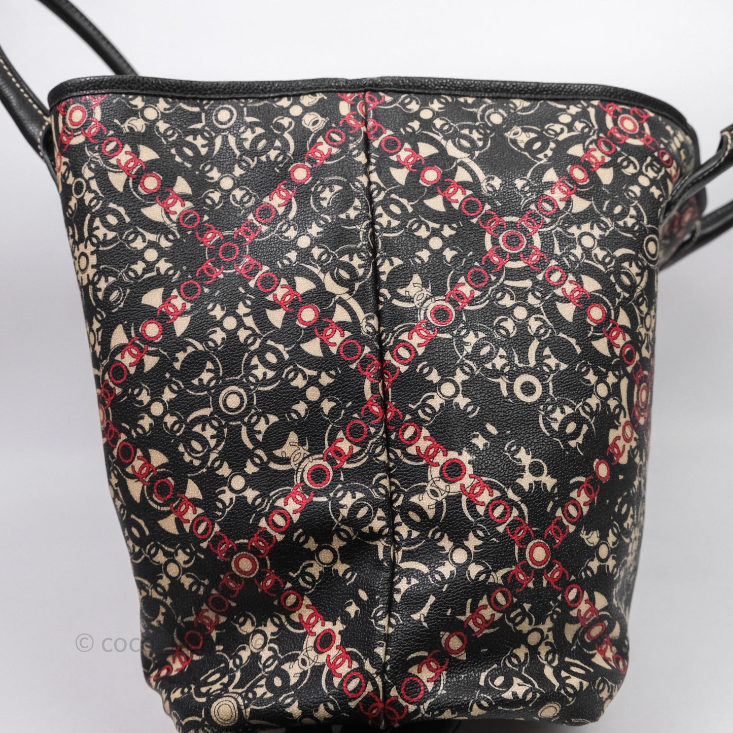 Chanel CC Print Logo Tote Bag Black