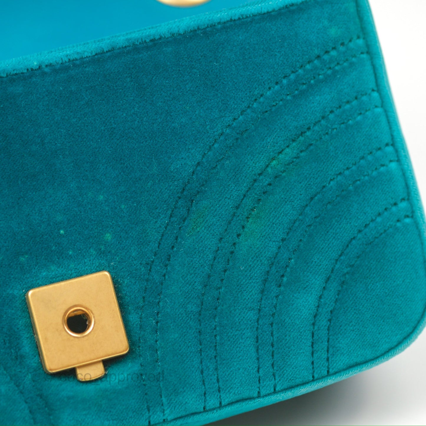 Gucci Mini Marmont Velvet Green Gold Hardware