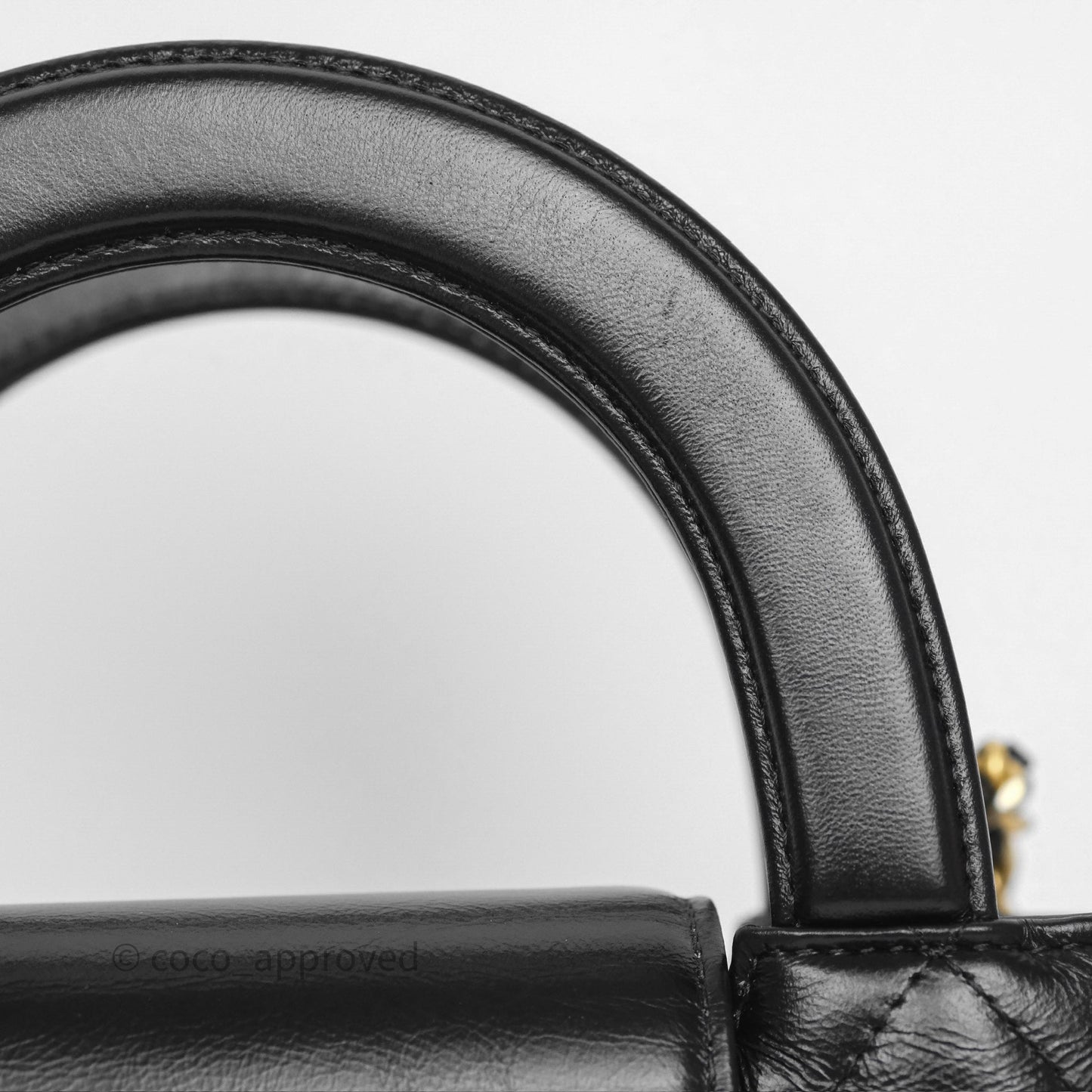 Chanel Kelly Bag Quilted Black Shiny Crumpled Calfskin Aged Gold Hardware