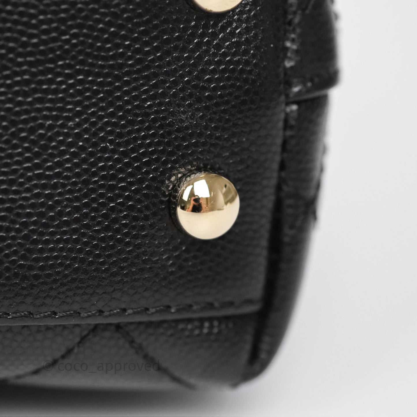 Chanel Mini Coco Handle Quilted Black Caviar Gold Hardware