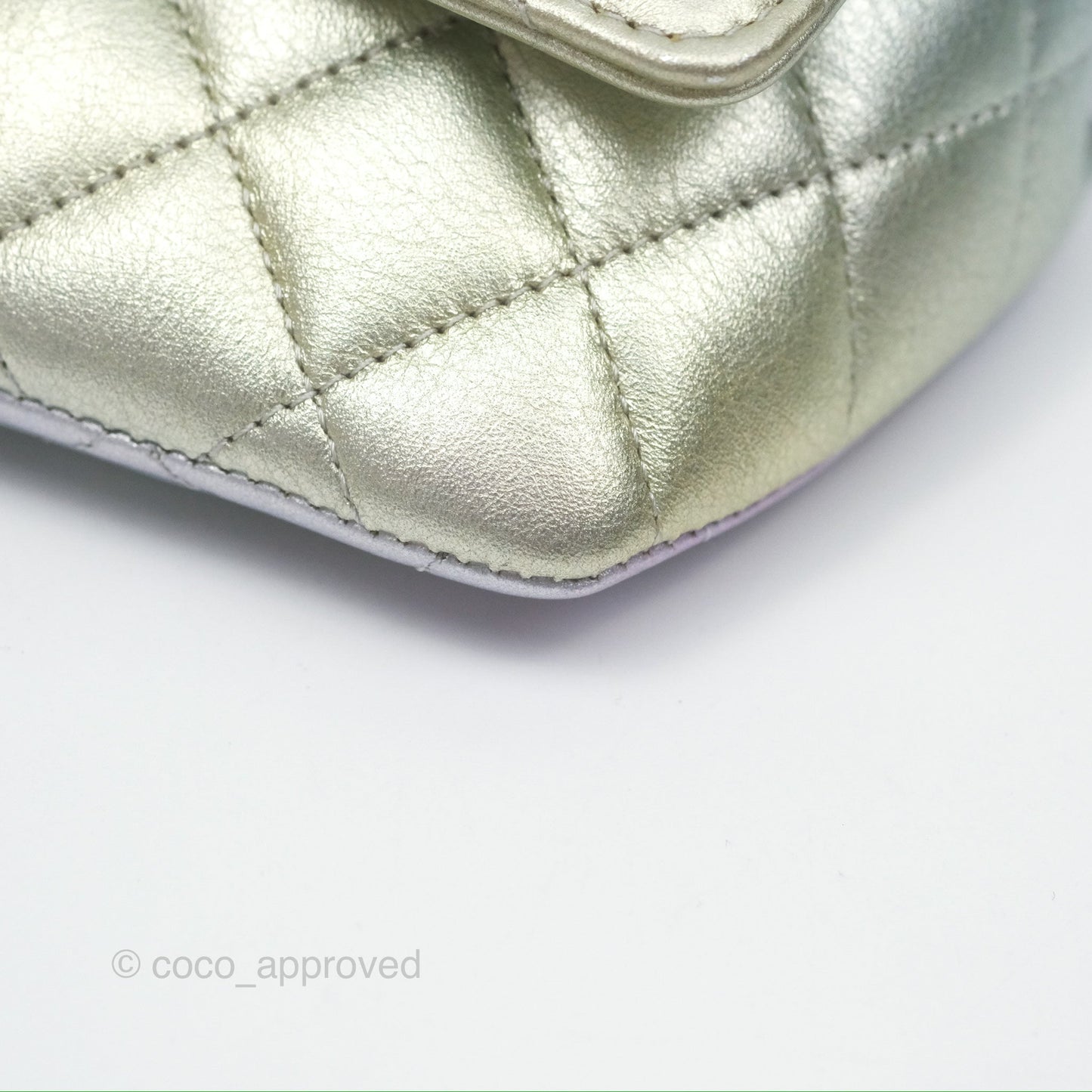 Chanel Quilted Case on Chain Iridescent Rainbow Calfskin