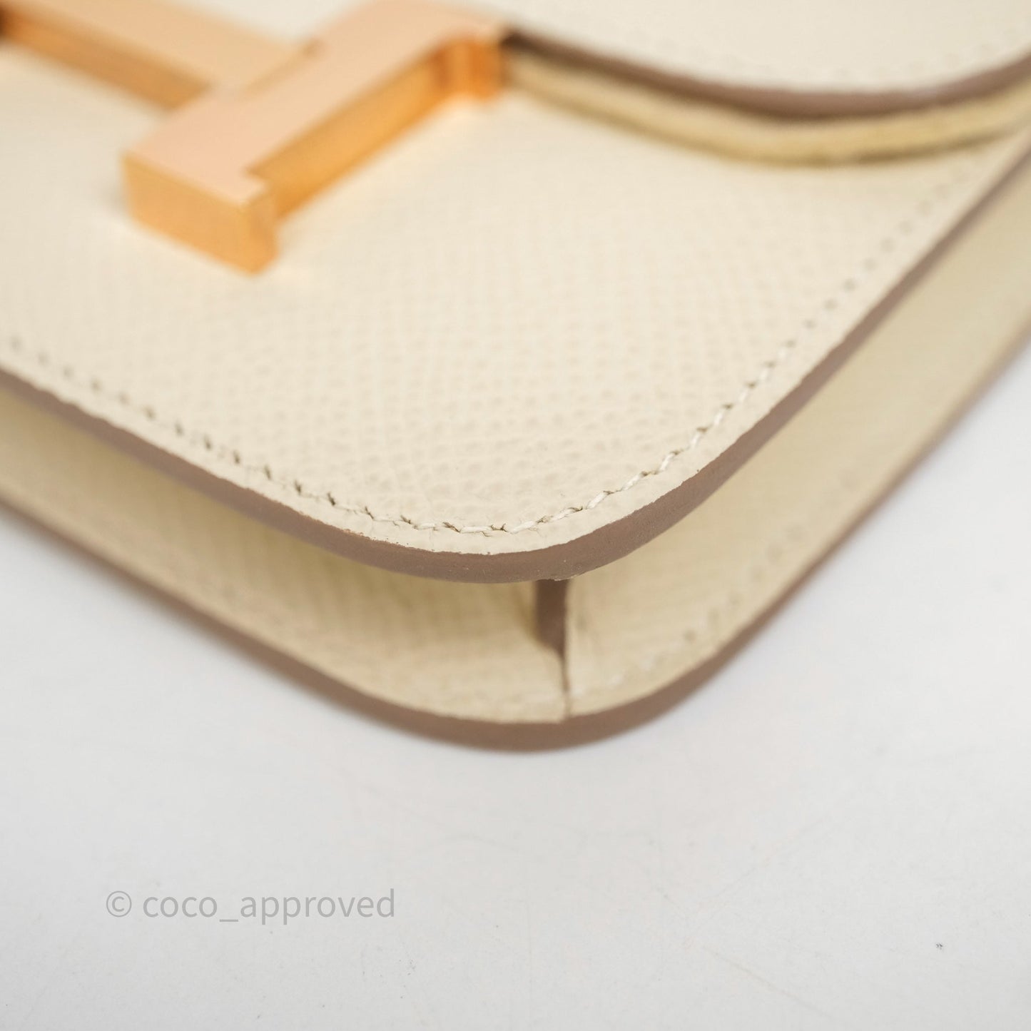 Hermès Constance Slim Wallet Craie 10 Epsom Rose Gold Hardware