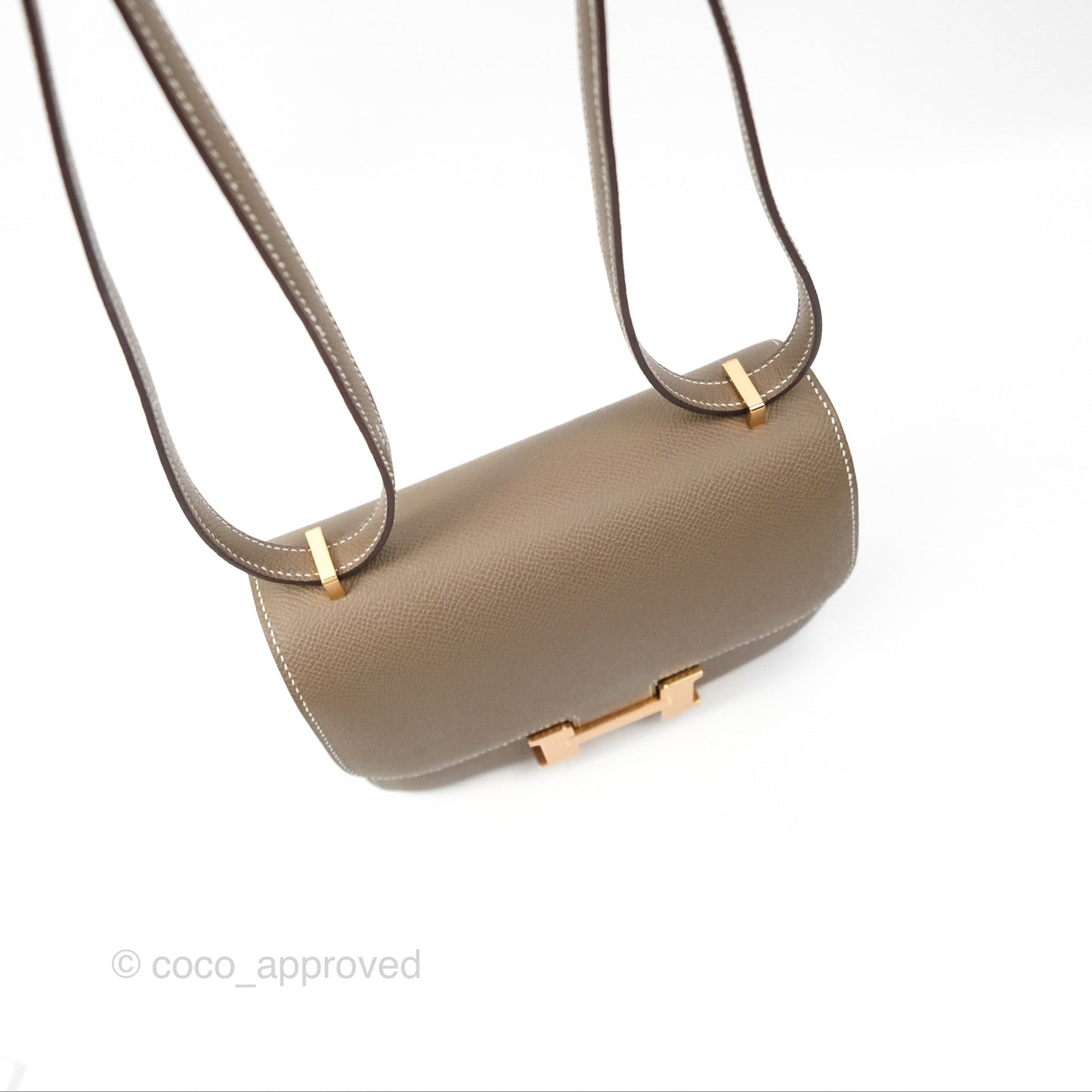 Hermès Constance Mini 18cm Mirror Etoupe Epsom Rose Gold Hardware