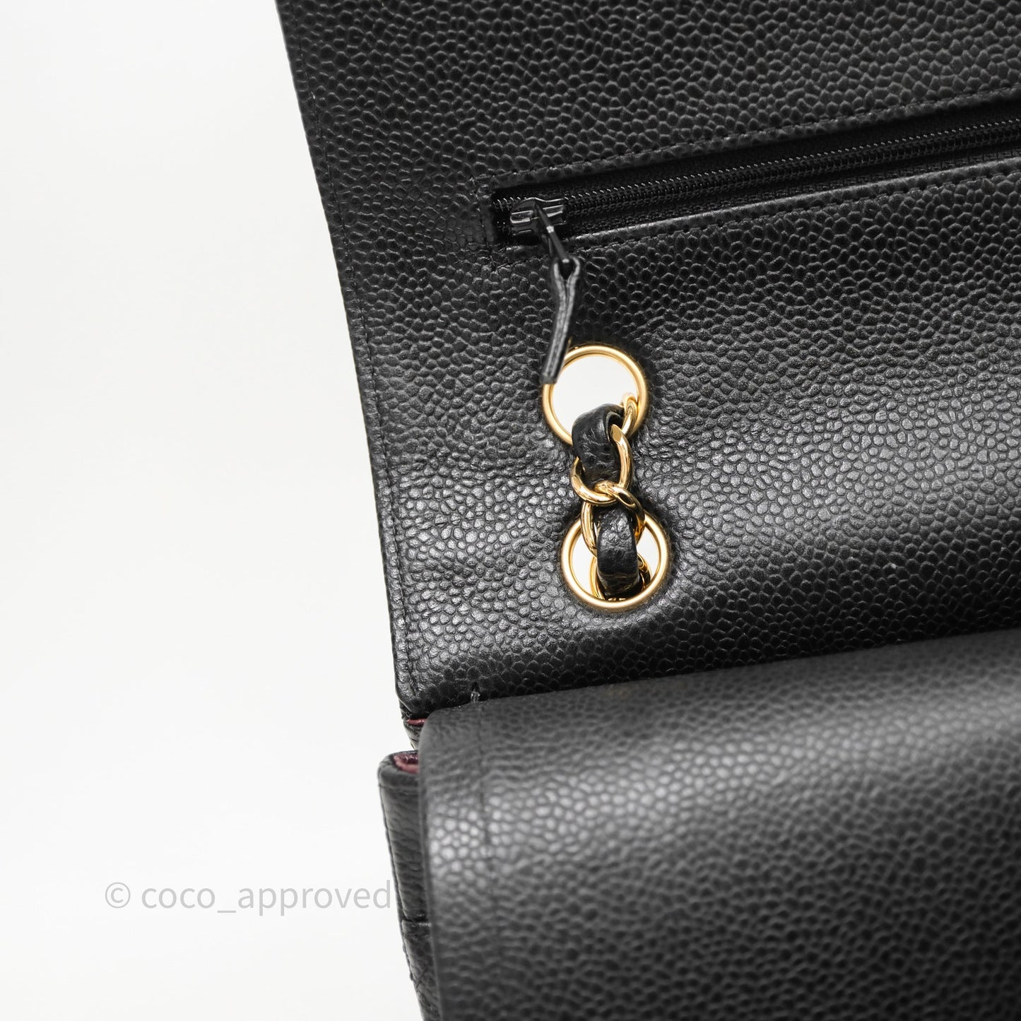 Chanel Classic M/L Medium Flap Quilted Black Caviar Gold Hardware