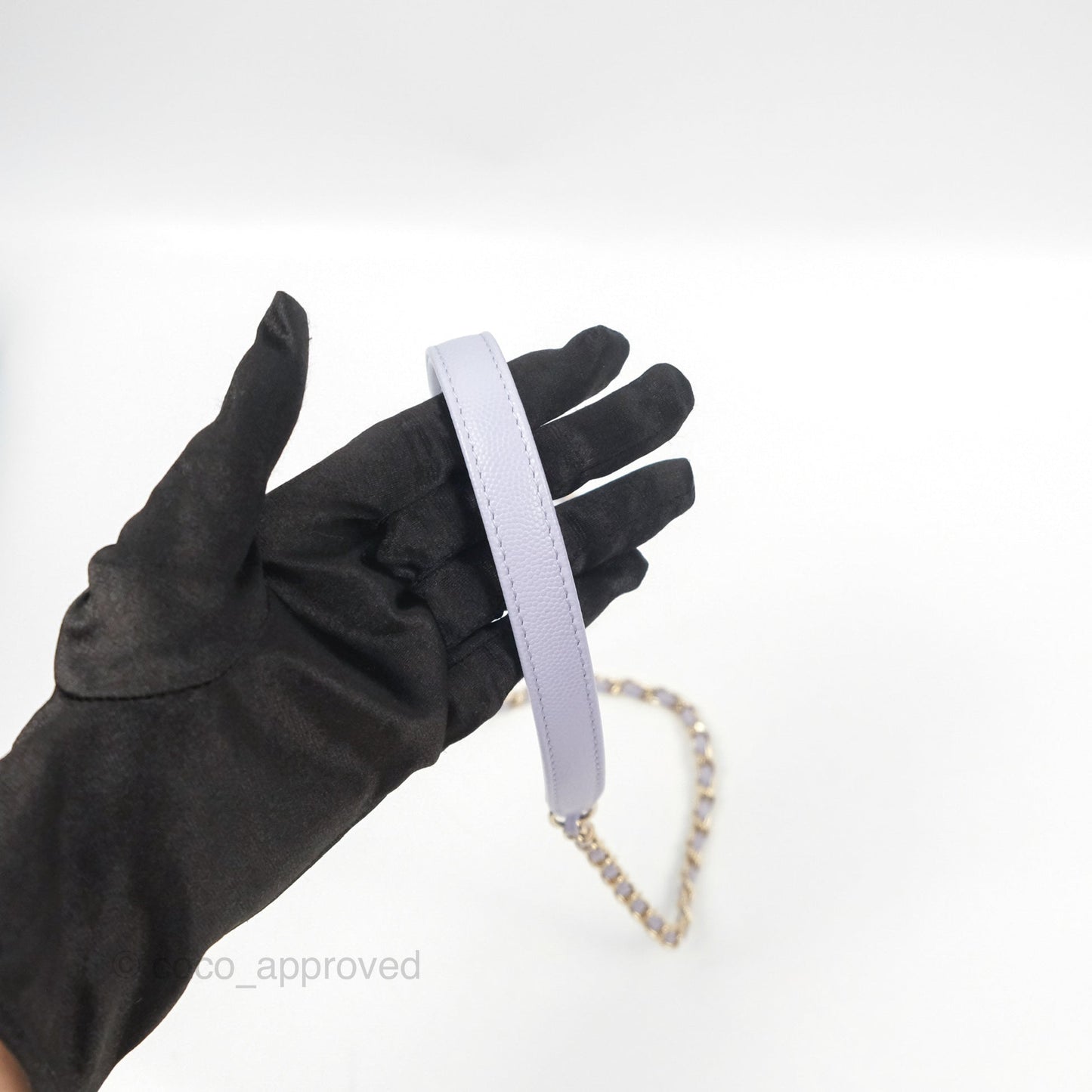 Chanel Small Coco Handle Lilac Caviar Gold Hardware