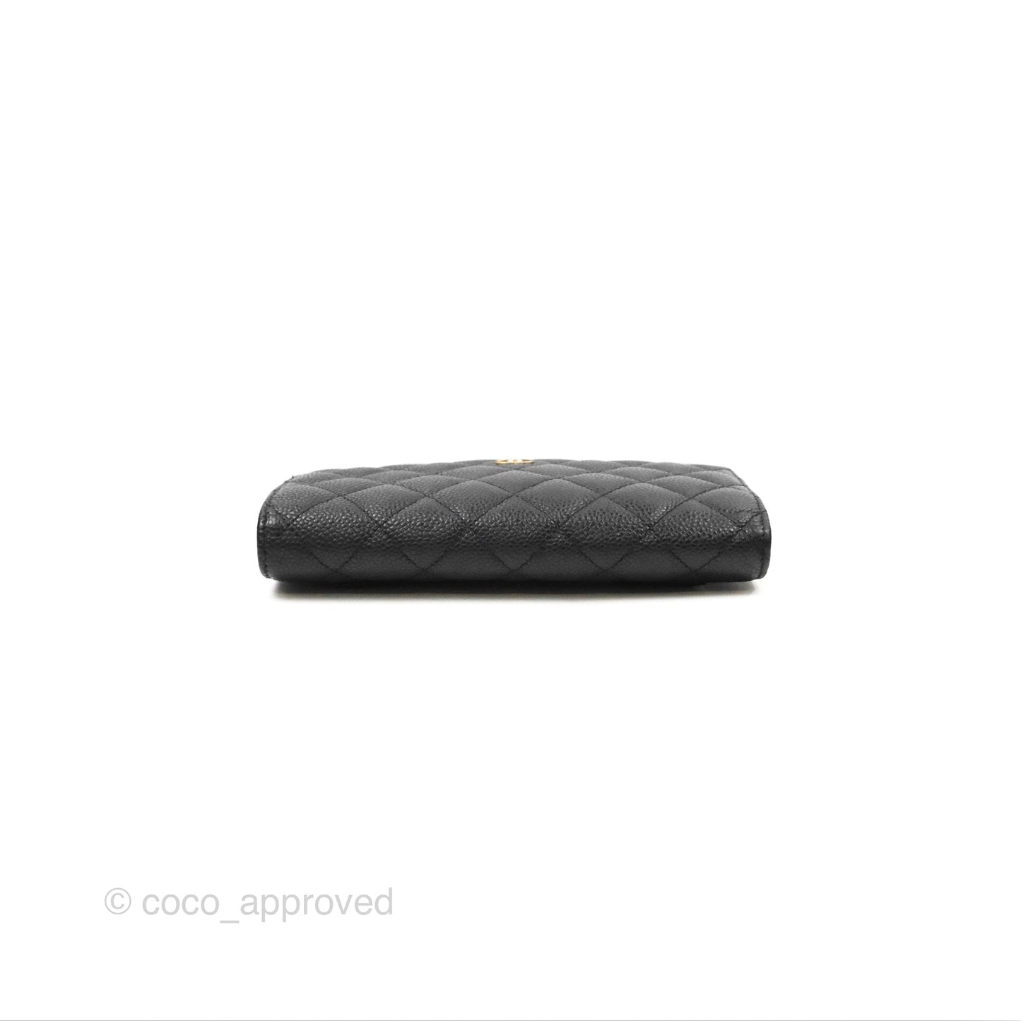 Chanel Classic Quilted Long Wallet Black Caviar Gold Hardware