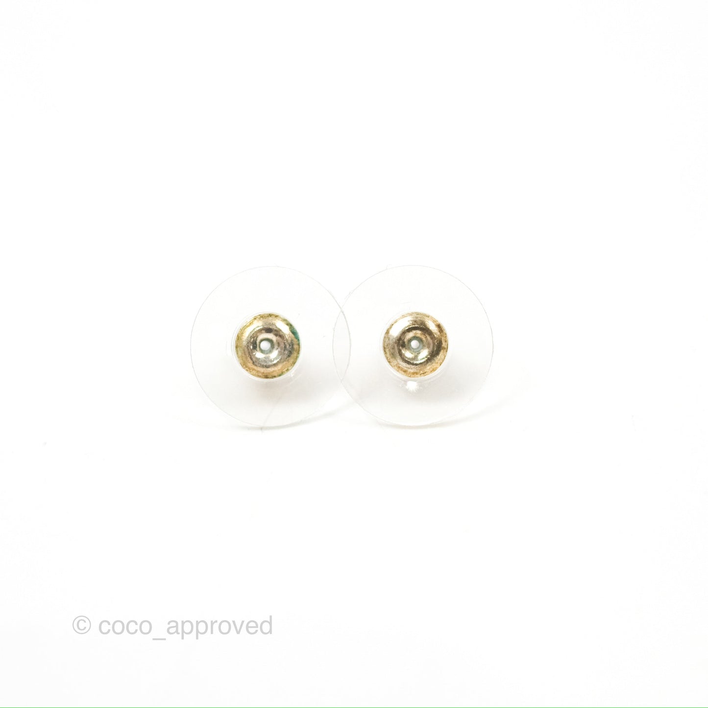 Chanel Crystal CC Earrings Silver Tone 22B