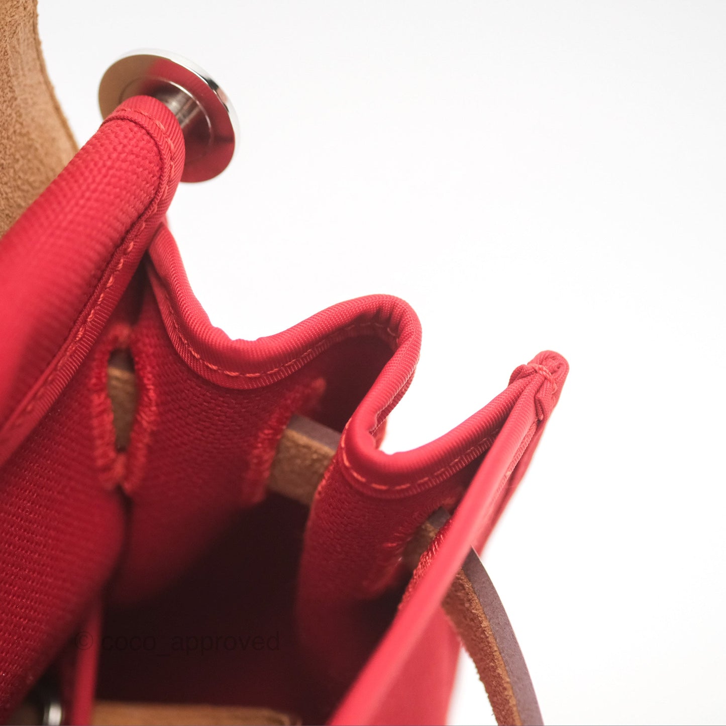 Hermès Herbag Zip 31 Rouge Tomate S5/ Naturel 27 Canvas Palladium Hardware