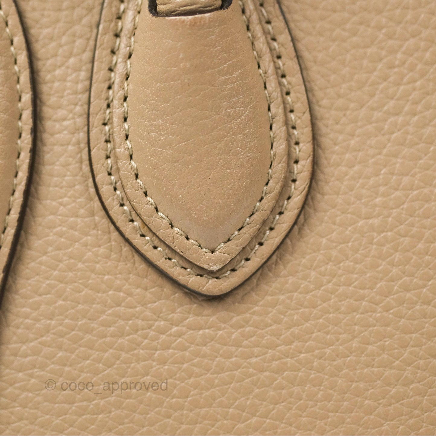 Celine Nano Luggage Bag Dune Drummed Calfskin