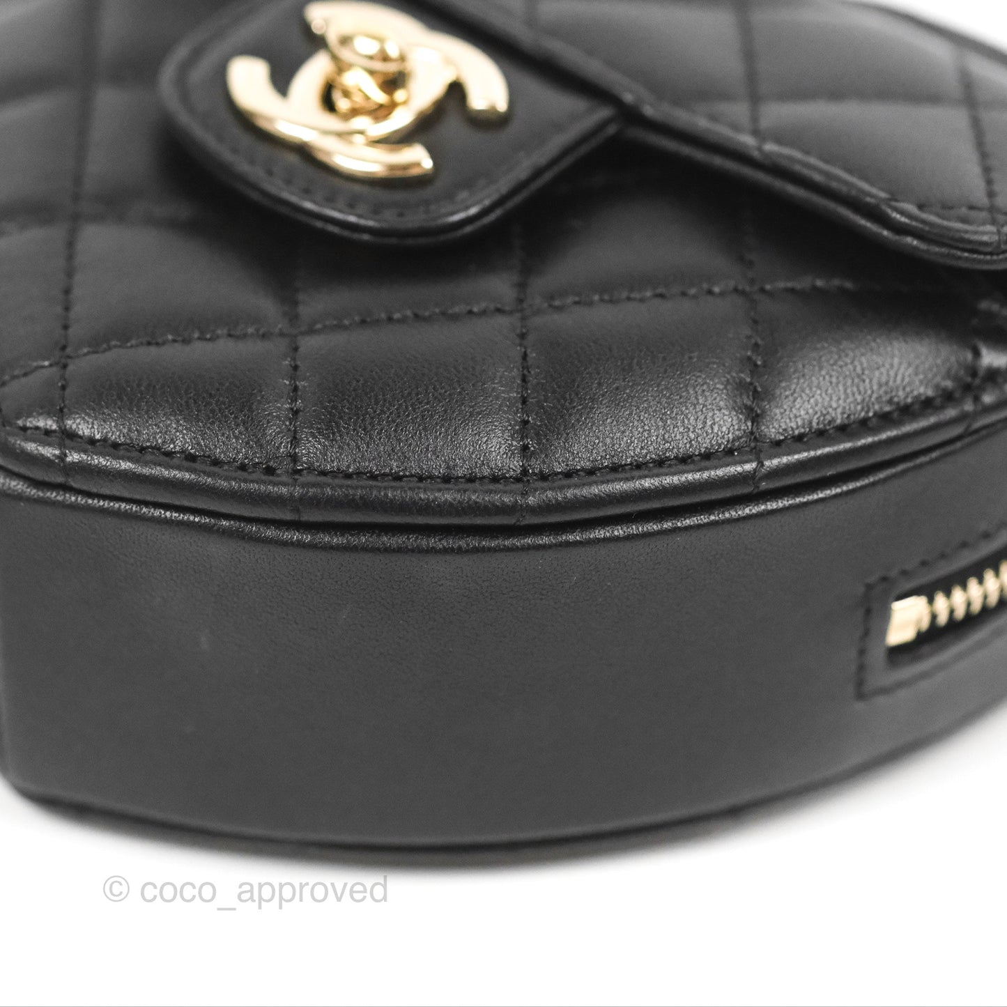 Chanel Small Heart Bag Black Lambskin Gold Hardware 22S
