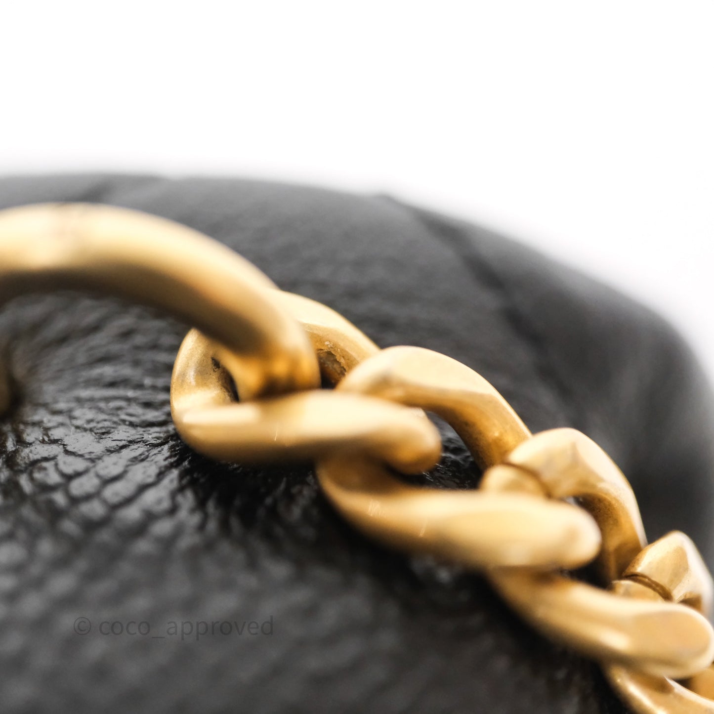 Chanel Mini Flap Bag Heart Adjustable Chain Black Caviar Aged Gold Hardware