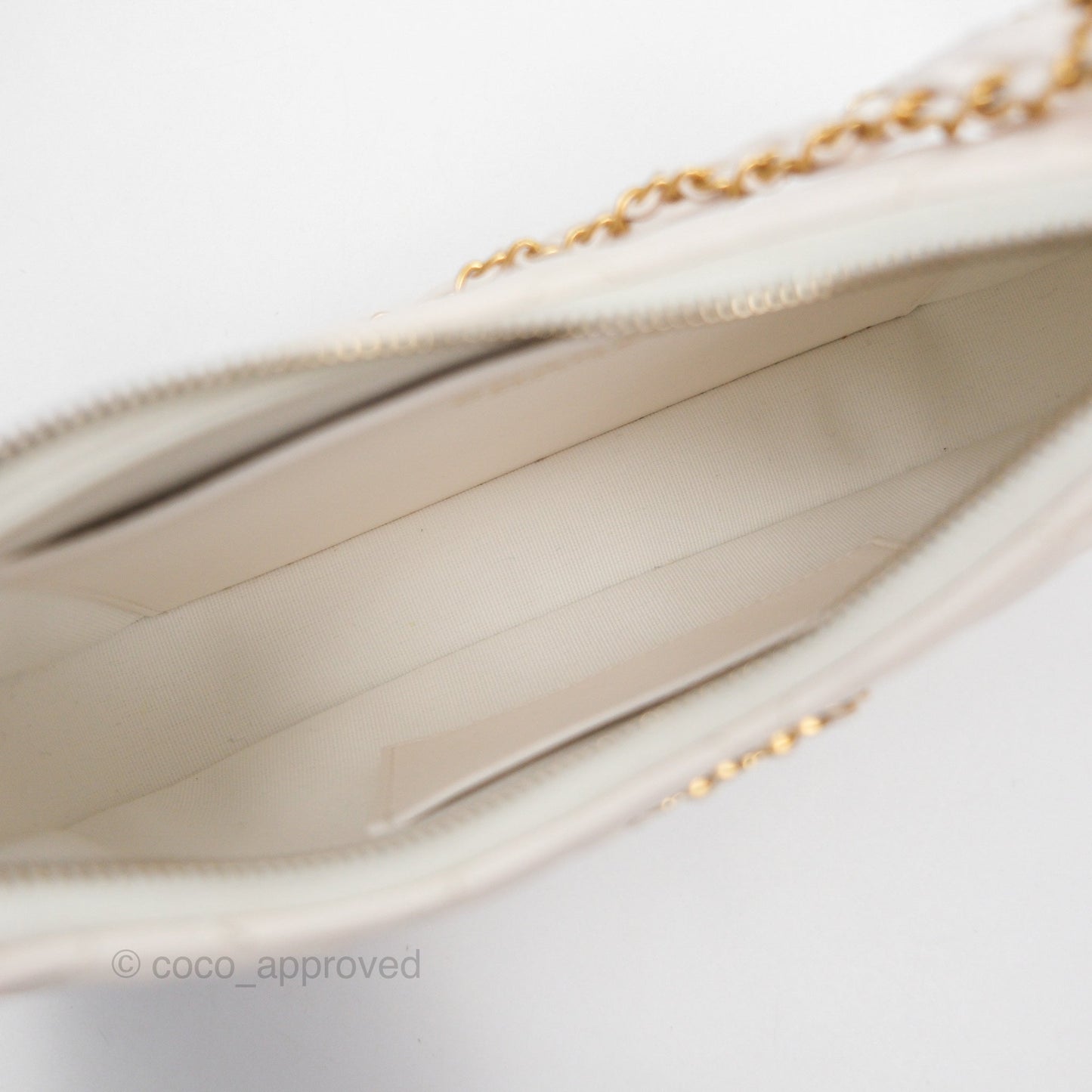 Chanel Hobo Bag White Aged Calfskin Aged Gold Hardware