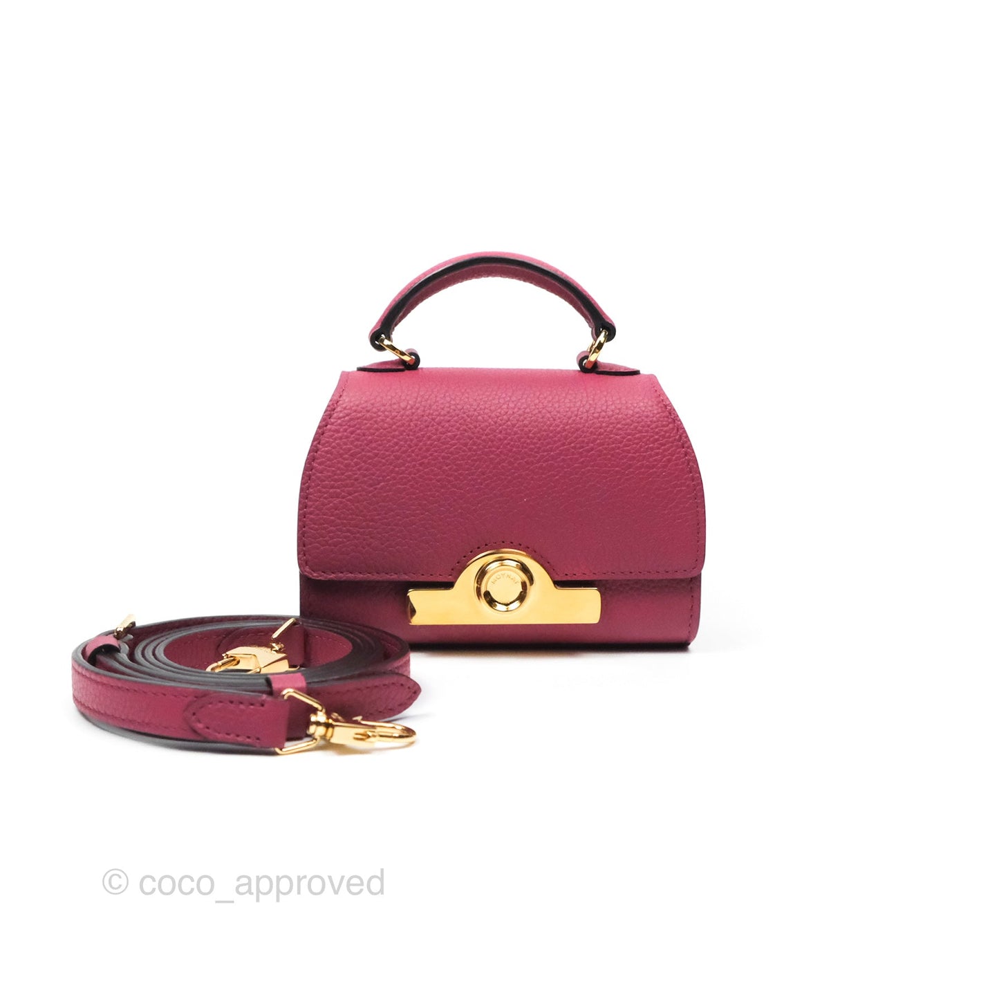 Moynat Réjane Nano Litchi Taurillon Blush Leather