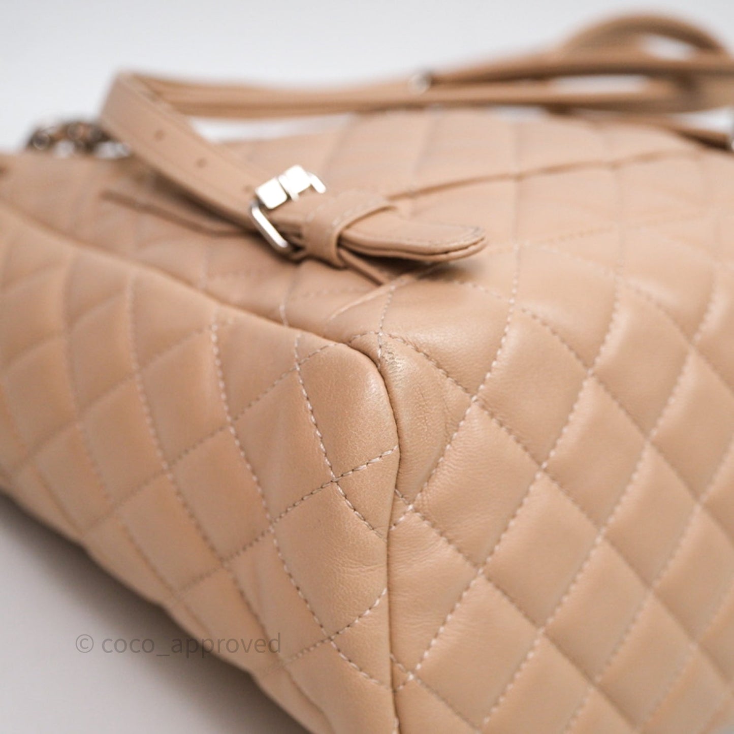 Chanel Quilted Small Urban Spirit Backpack Beige Lambskin Silver Hardware