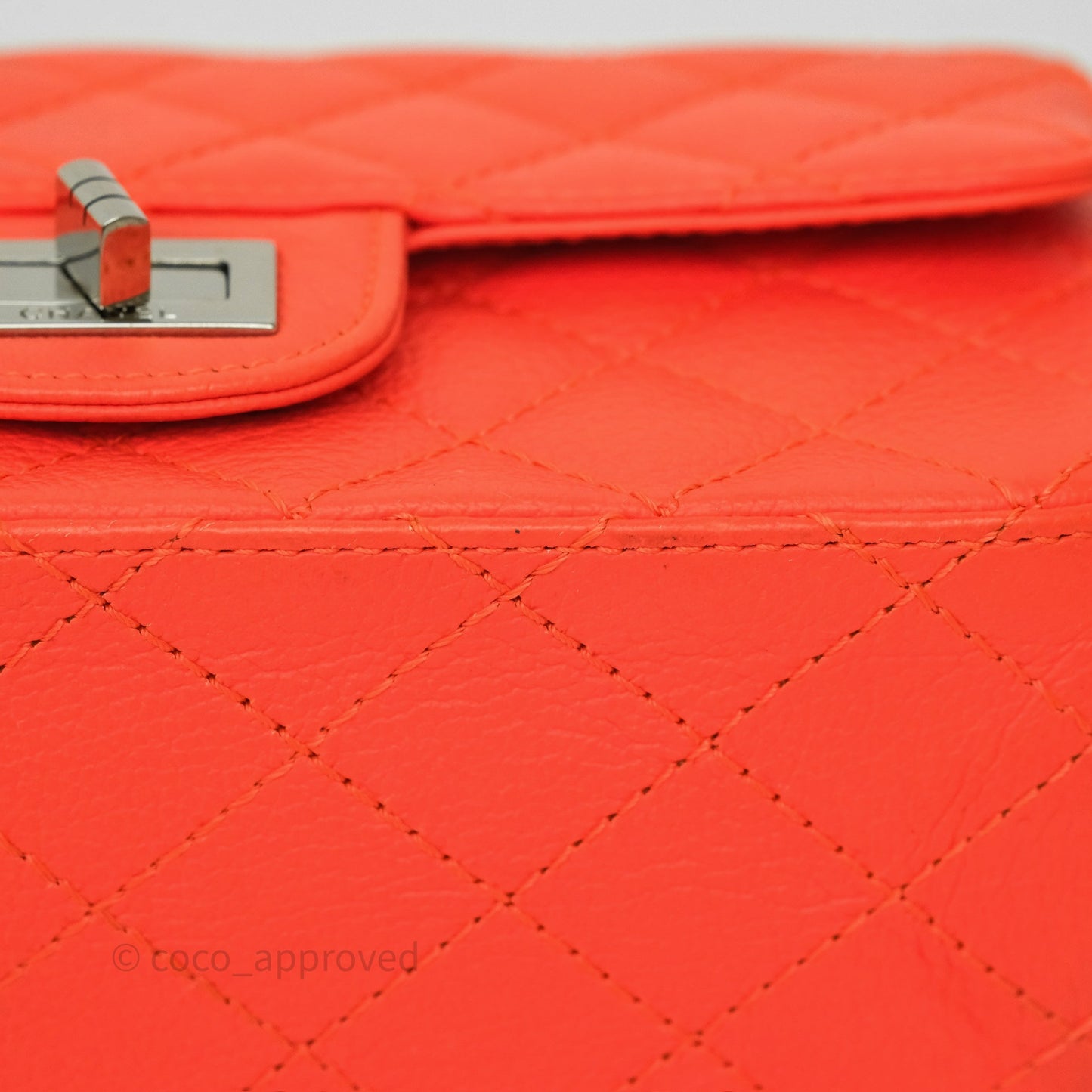 Chanel Mini Reissue 224 Tangerine Orange Goatskin Silver Hardware