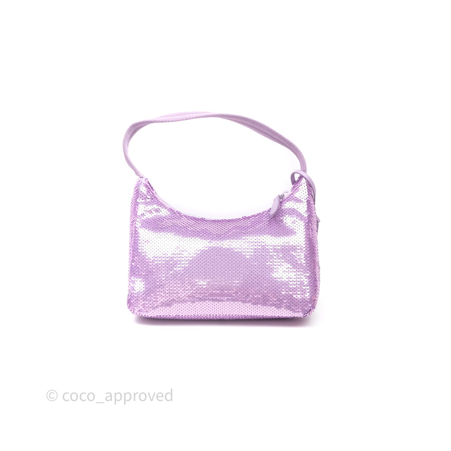 Prada Re-Edition 2000 Nylon Mini Hobo Bag Purple Sequin