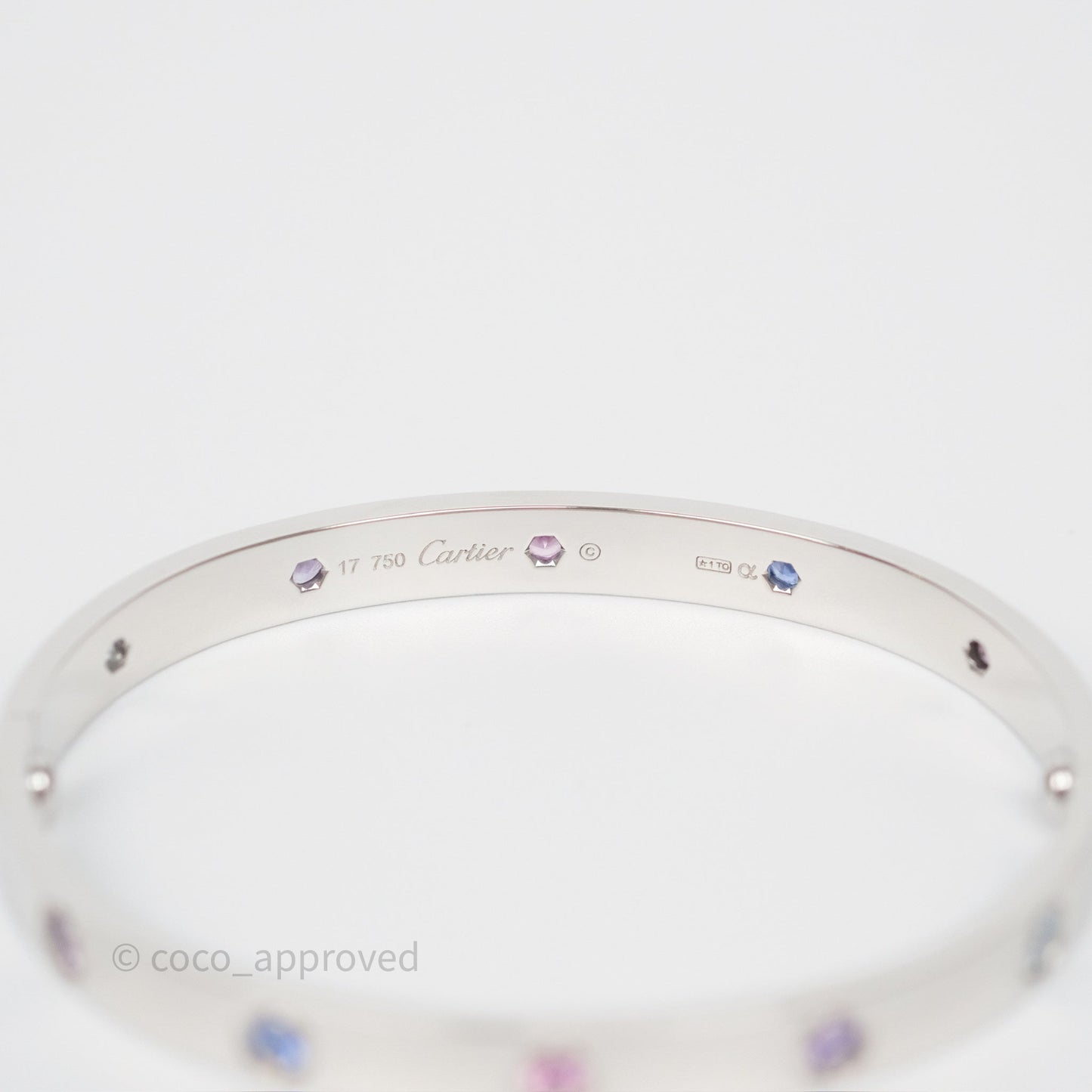 Cartier Rainbow Multistone White Gold Love Bracelet