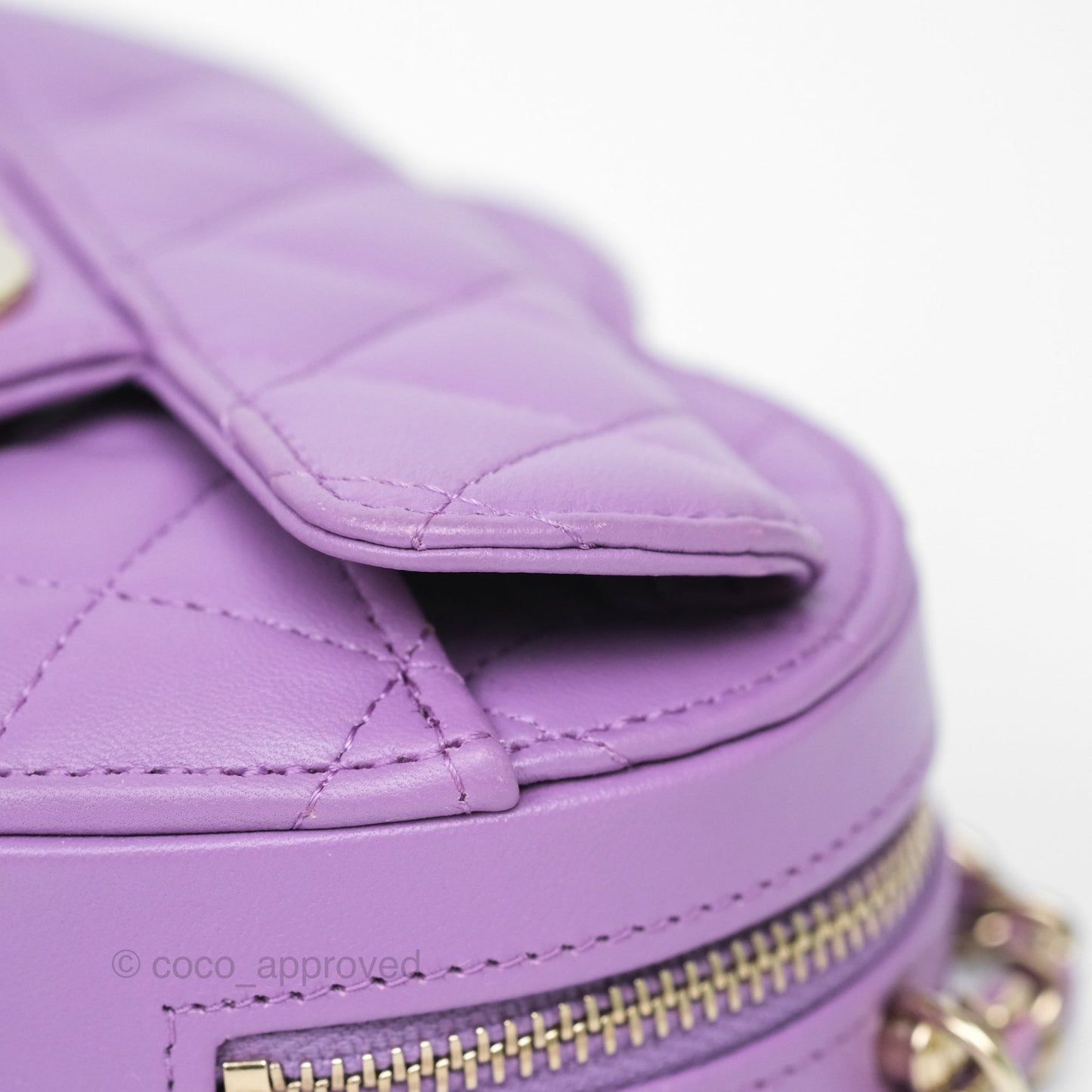 Chanel Small Heart Bag Purple Lambskin Gold Hardware 22S